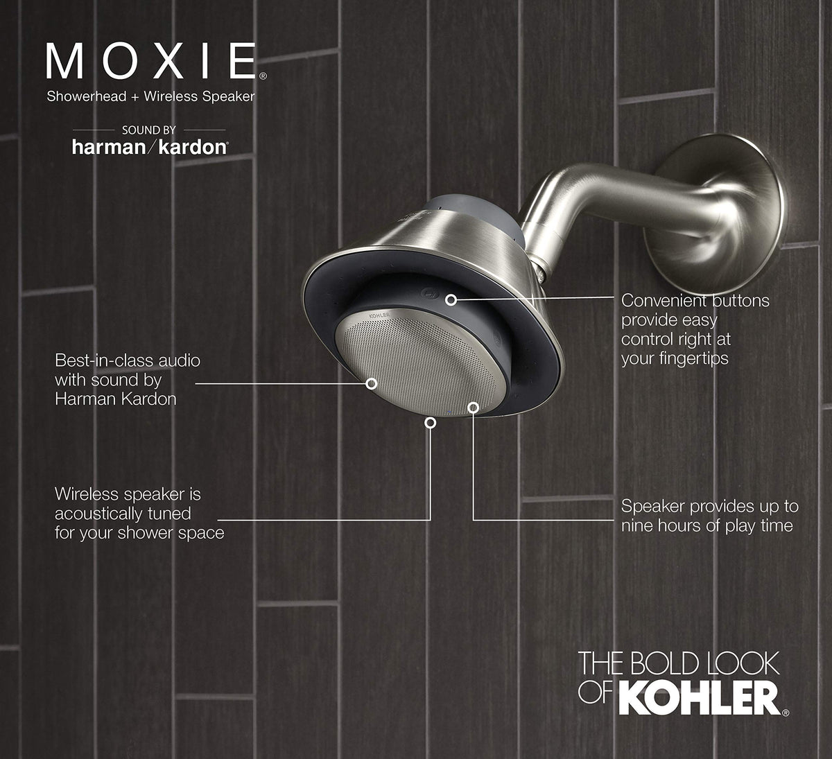 MOXIE® 1.75GPM SHOWERHEAD/BLUETOOTH