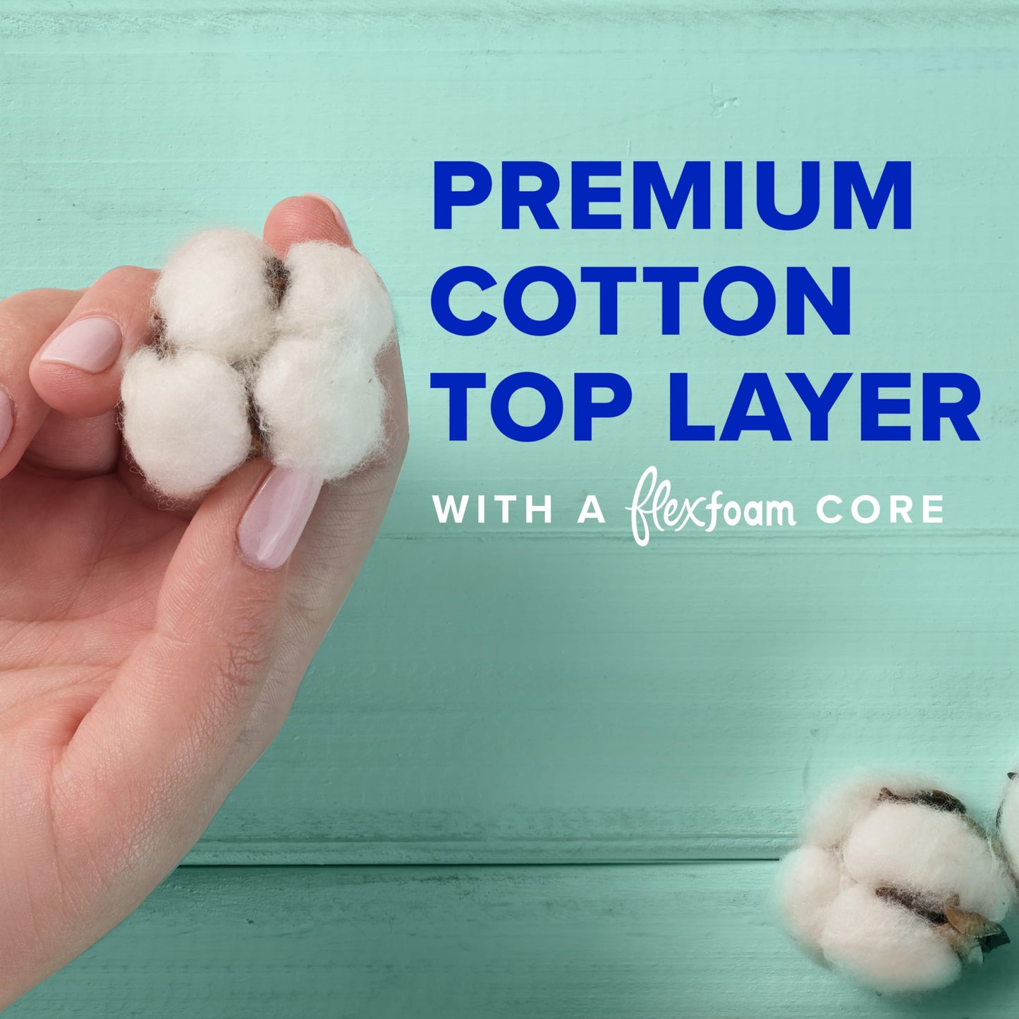Always Pure Cotton Feminine Pads for Women, Size 4, with Wings, Unscented, 28 Count