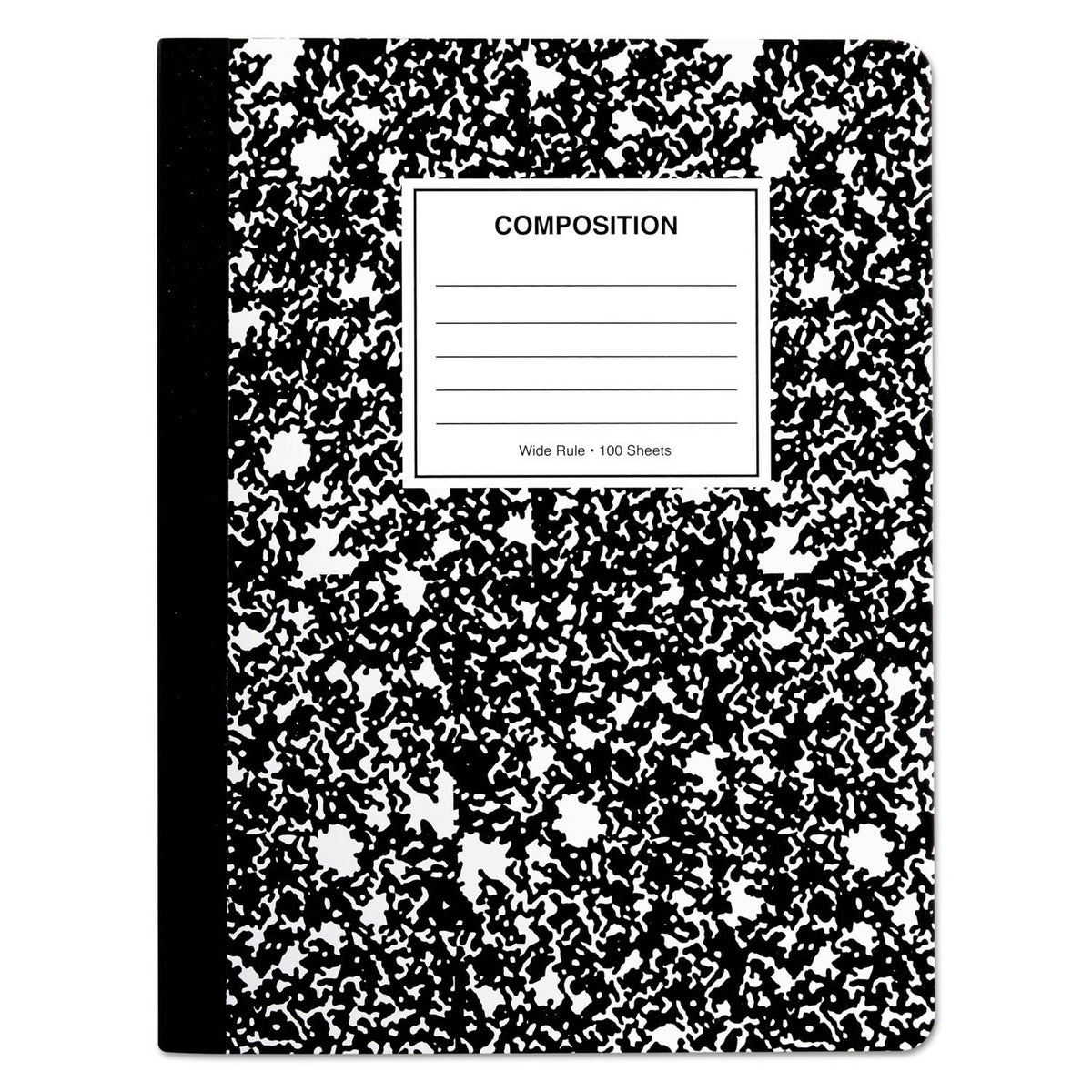 Universal 20930 Composition Book, Wide Rule, 9 3/4 x 7 1/2, White, 100 Sheets