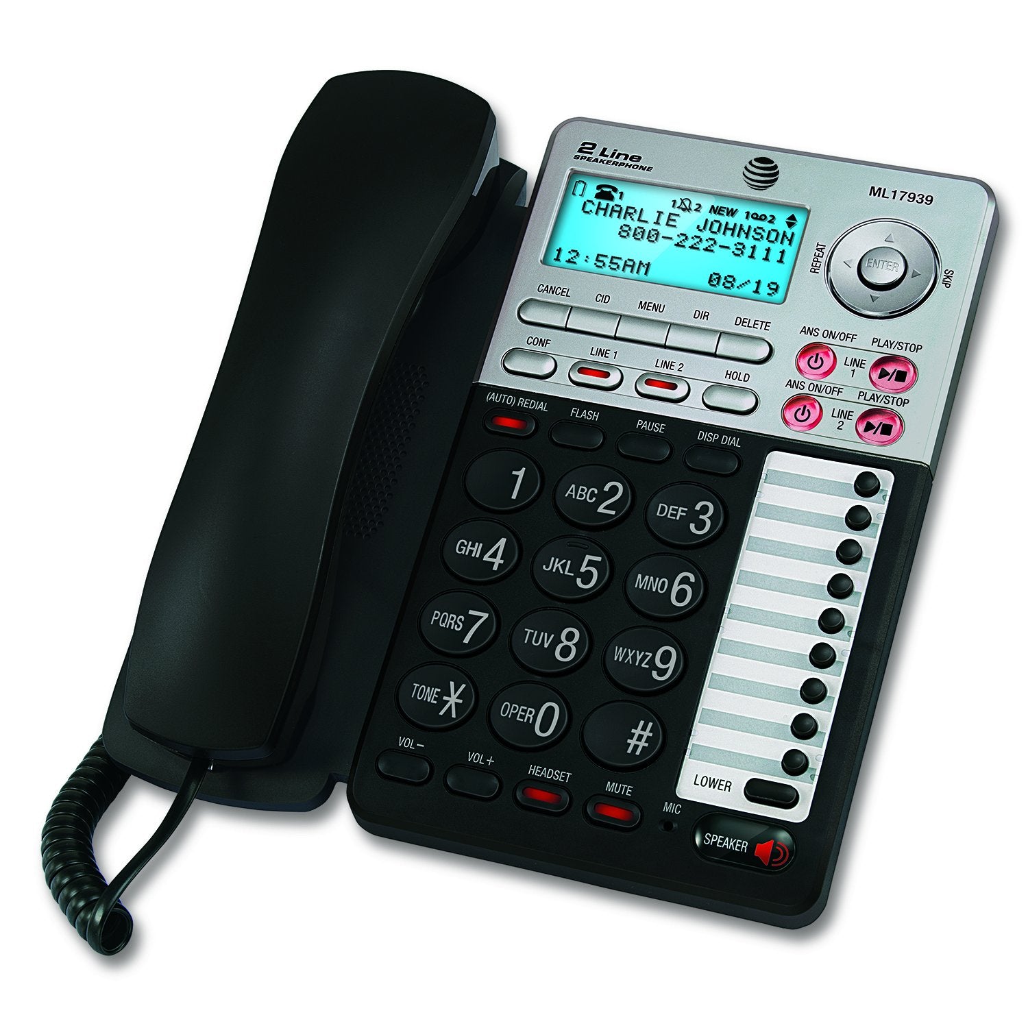 AT&T ML17939 ML17939 Two-Line Speakerphone with Caller ID and Digital Answering System (ATTML17939)