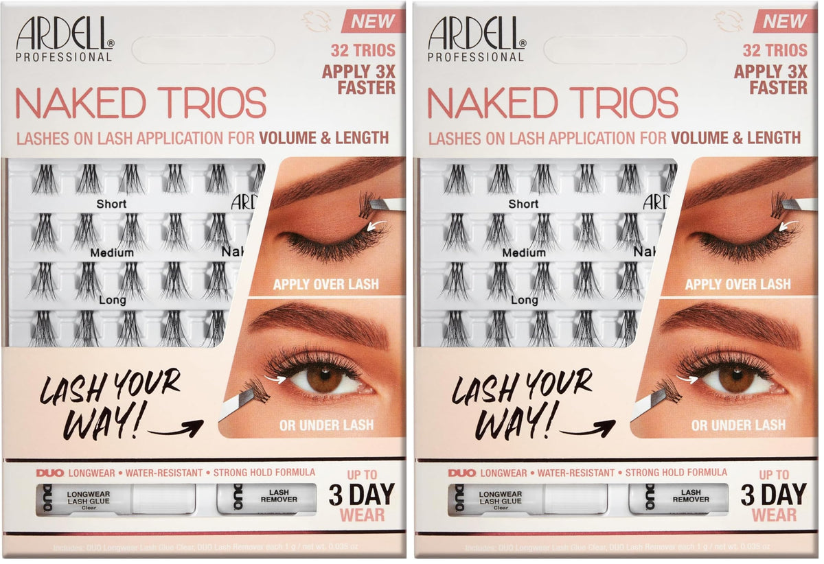 Ardell Naked Lashes Trios Kit, 32 Trios, 2 pack
