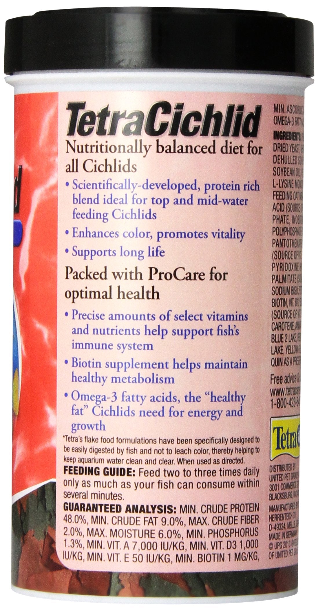 TetraCichlid Cichlid Flakes 2.82 oz, Fish Food, Clear Water Advanced Form