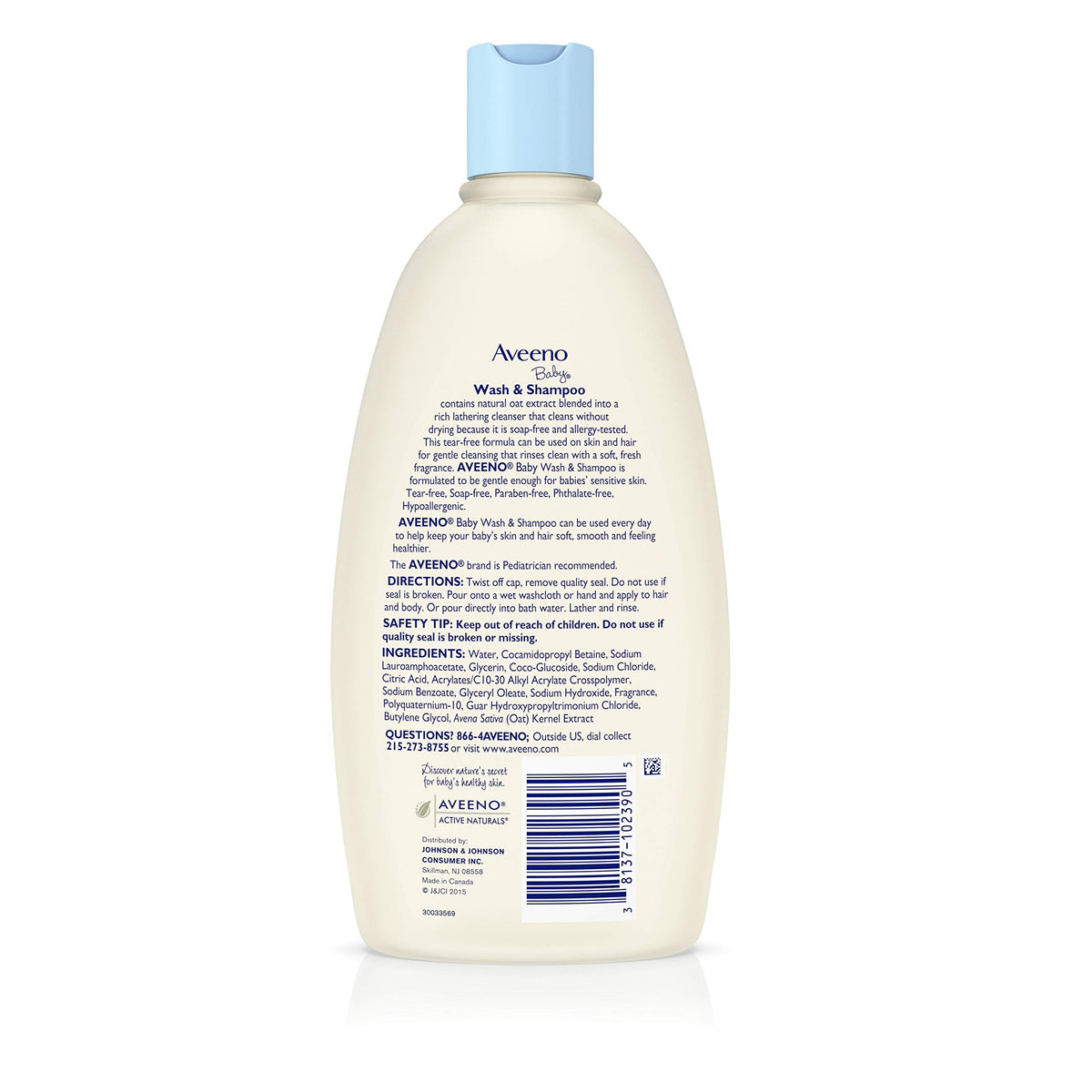 Aveeno Baby Gentle Wash & Shampoo with Natural Oat Extract, Tear-Free, 18 fl. oz, Twin Pack
