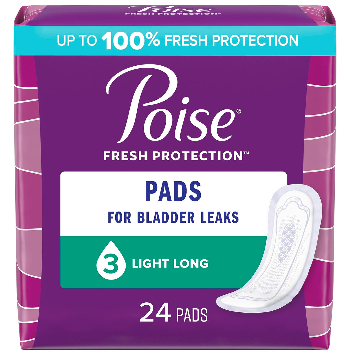 Poise Ultra Thins, Long, Light Absorbency - 24 ct