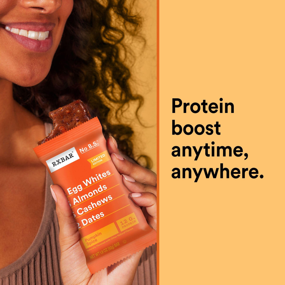 RXBAR Protein Bars, Protein Snack, Snack Bars, Pumpkin Spice, 22oz Box (12 Bars)