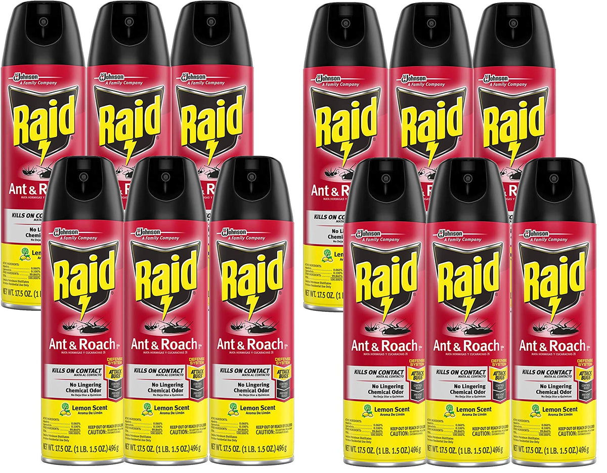 Raid Ant & Roach Killer Lemon Scent 17.5 Ounce (Pack of 12)
