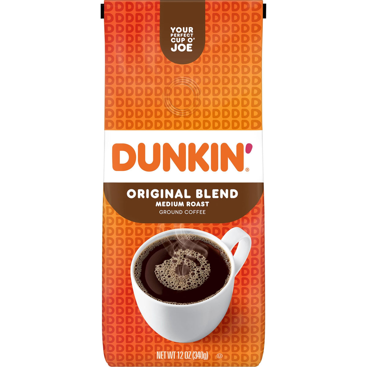 Dunkin' Original Blend Medium Roast Ground Coffee, 12 Ounce, brown