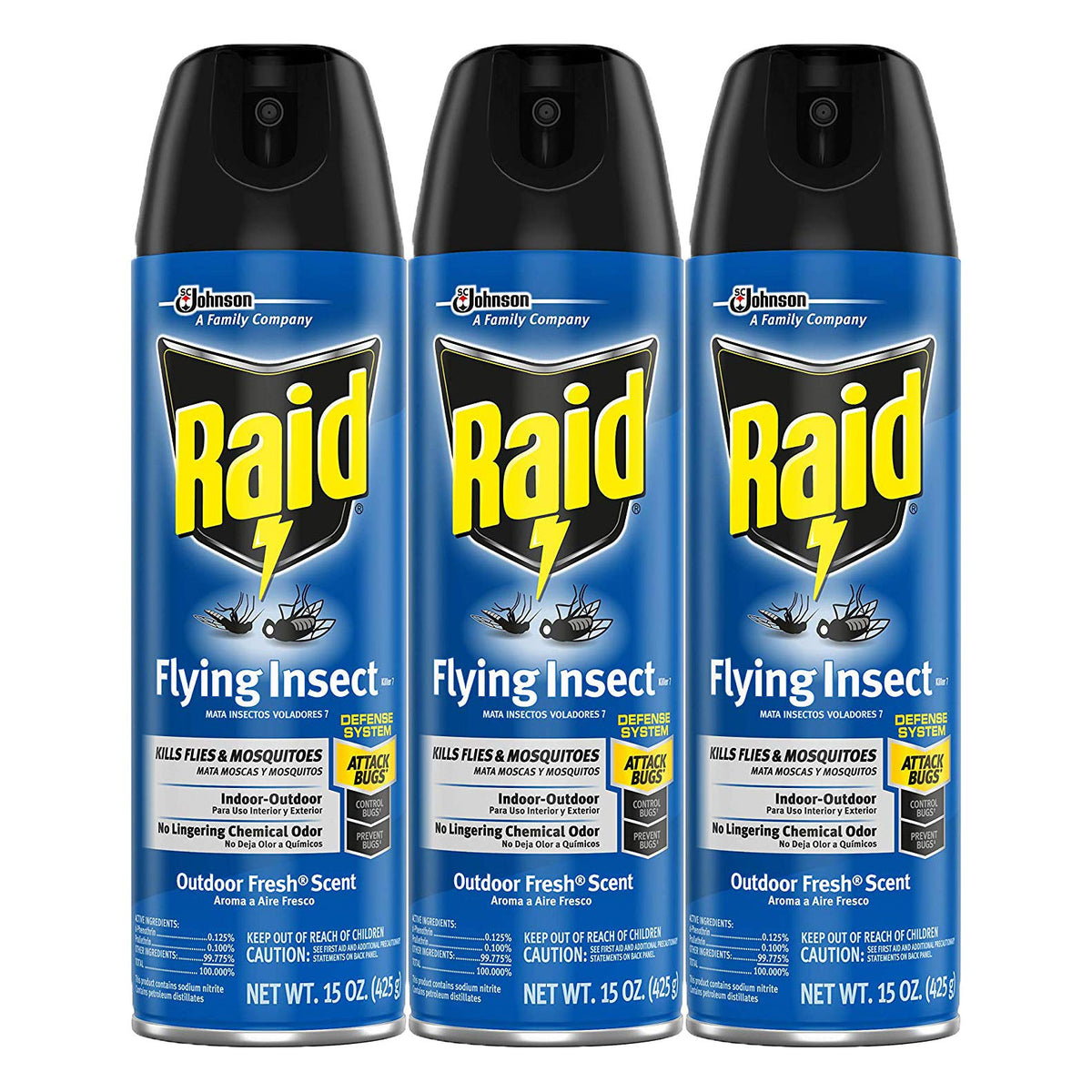 Raid Flying Insect Killer, 15 Ounce (Pack of 3)