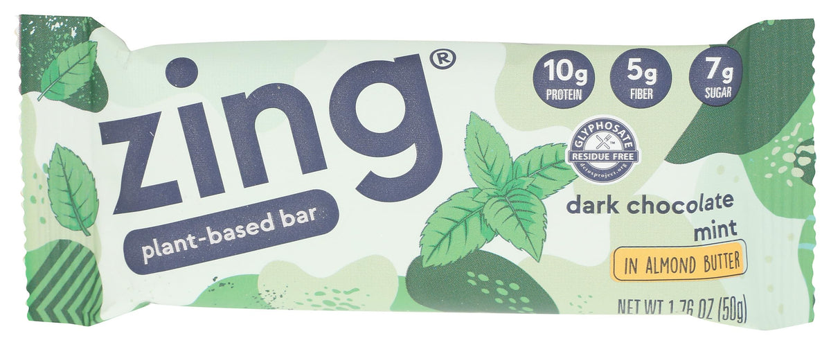 Zing Nutrition Bar, Dark Chocolate Mint, 1.76 Ounce