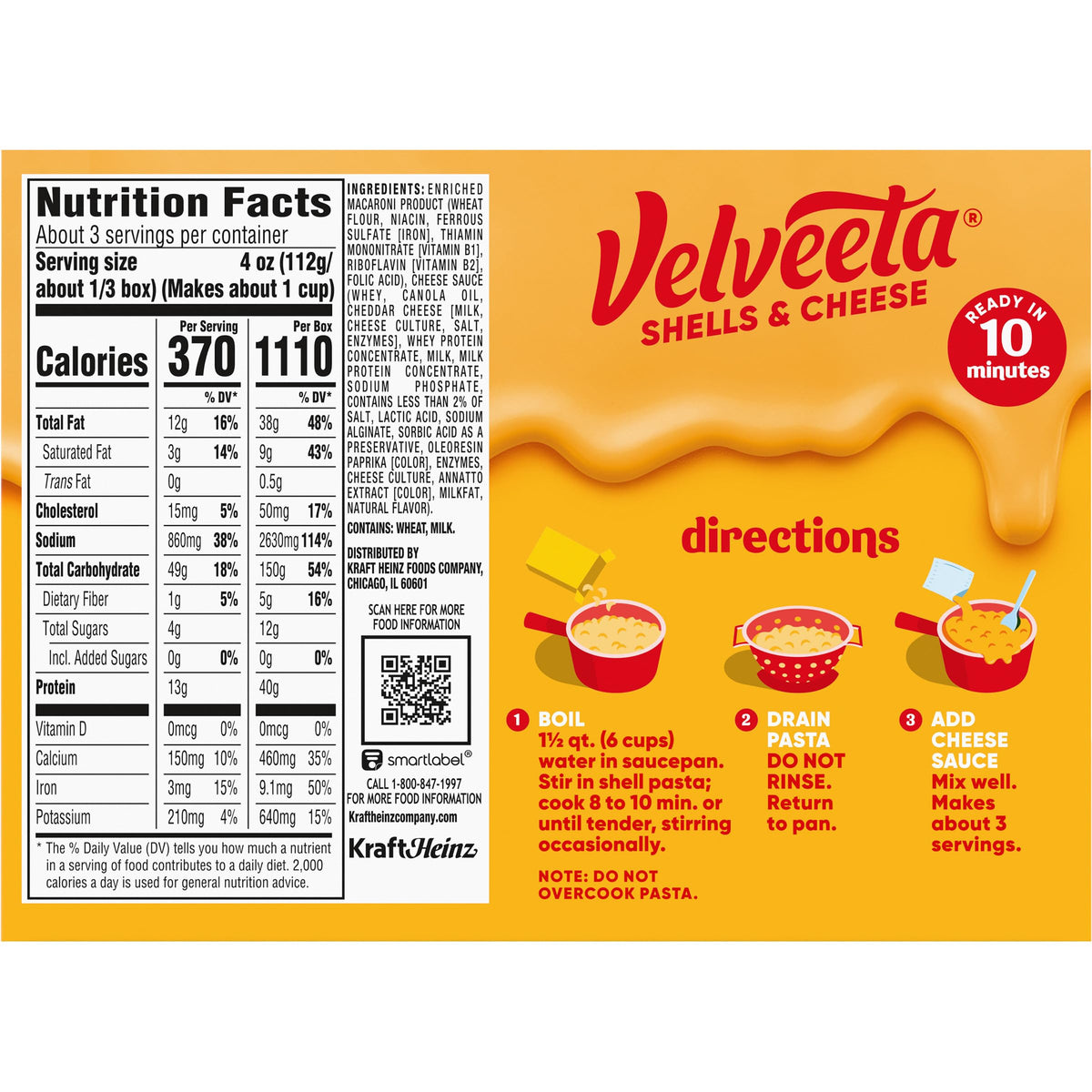 Velveeta Shells & Cheese Original Shell Pasta & Cheese Sauce, 12 oz. Box