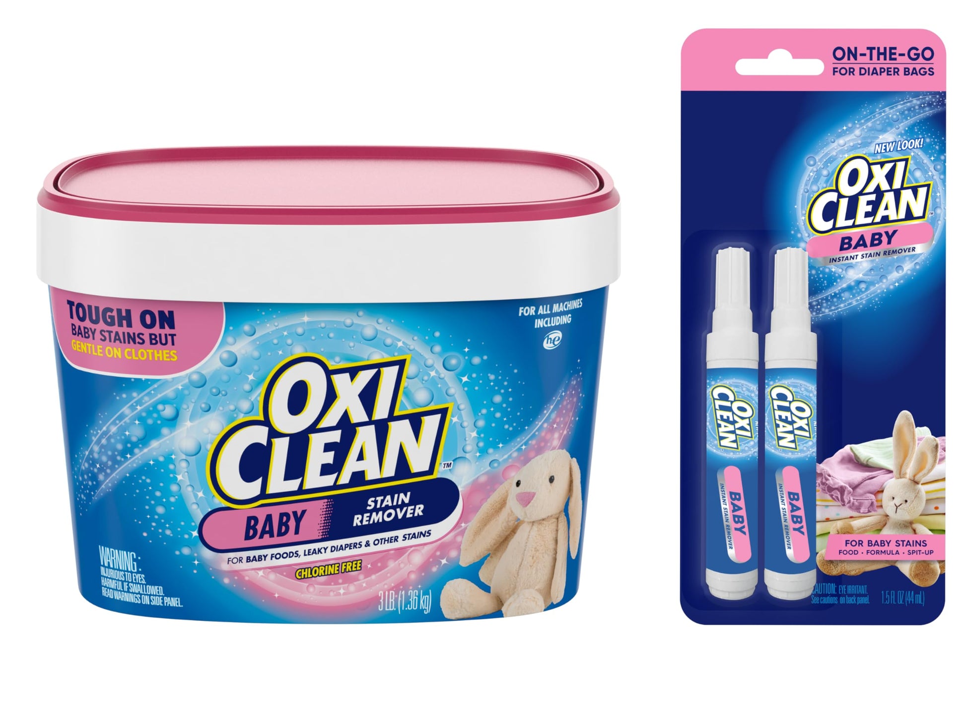 OxiClean Baby Stain Soaker, 3 lb + 2-Pack OxiClean Baby Laundry Stain Remover Pens