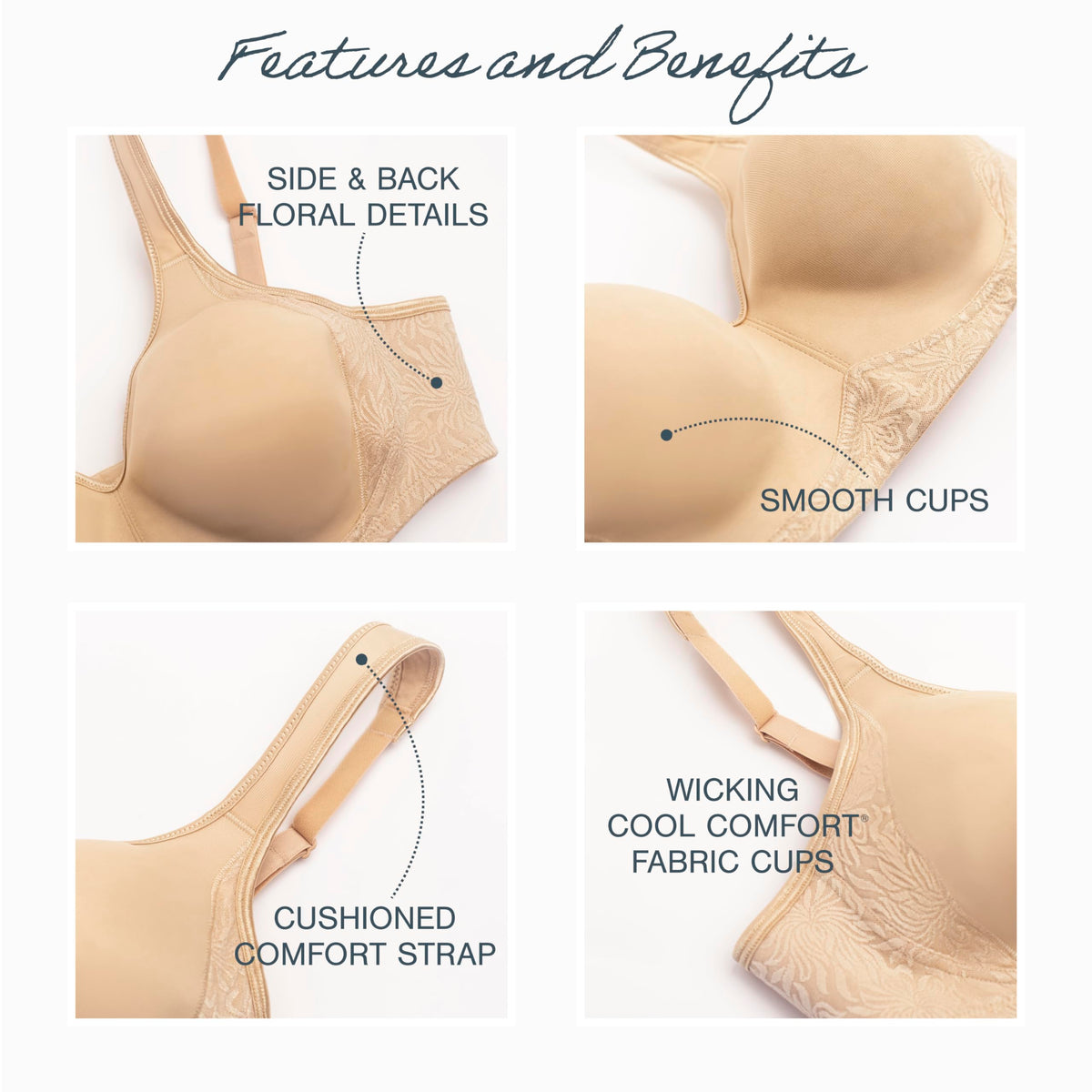 Playtex womens 18 Hour Seamless Smoothing Us4049 With 2-pack Option Full Coverage Bra, Nude, 46D US