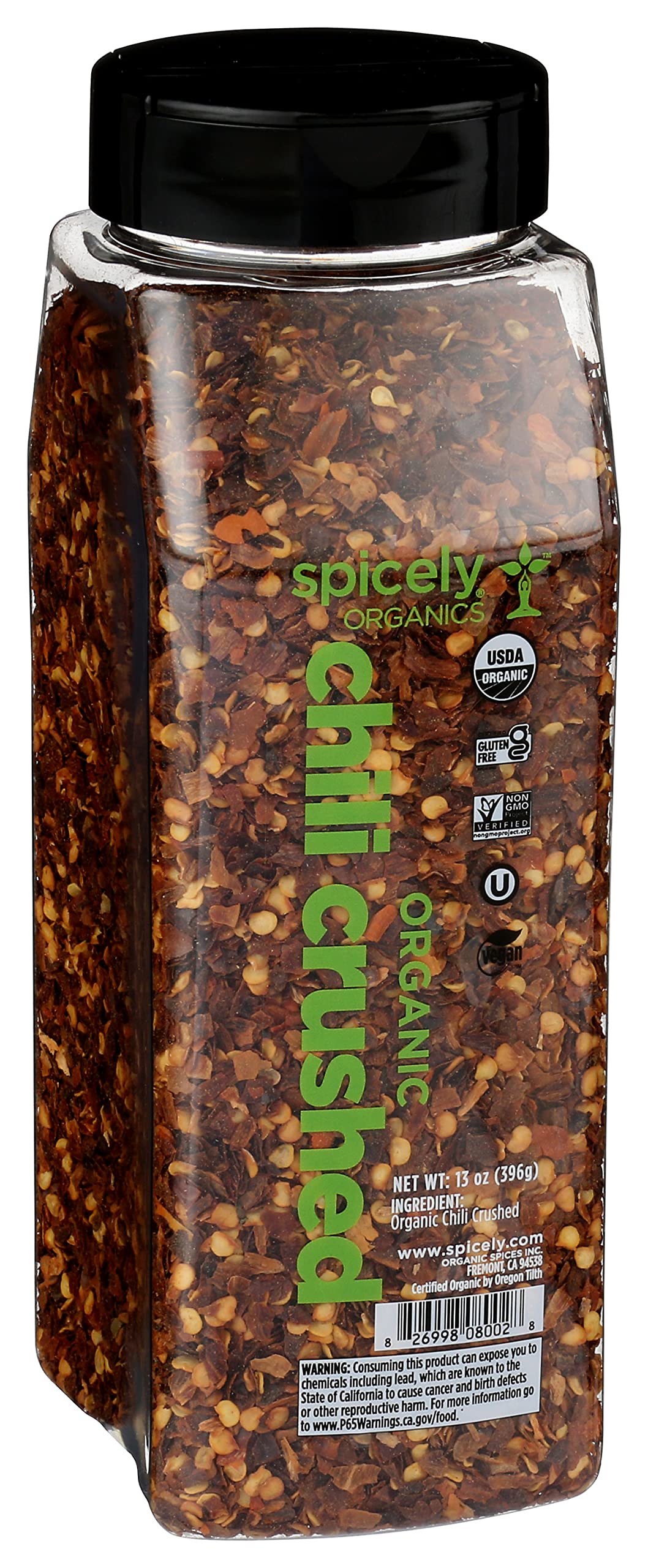 Spicely Organic Chili Crushed 13 Oz Certified Gluten Free