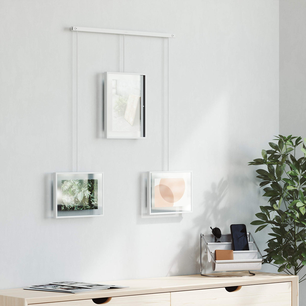 Umbra Exhibit Picture Frames, White, Set of 3