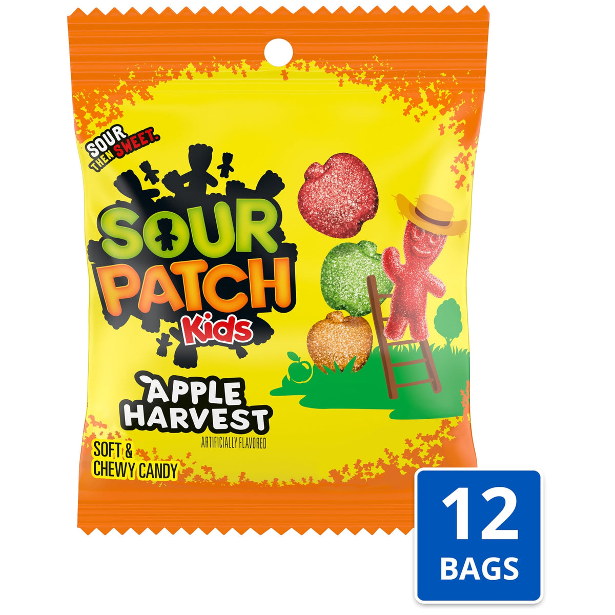 SOUR PATCH KIDS Apple Harvest Soft & Chewy Candy, Bulk Candy, 12-3.58 oz Bags