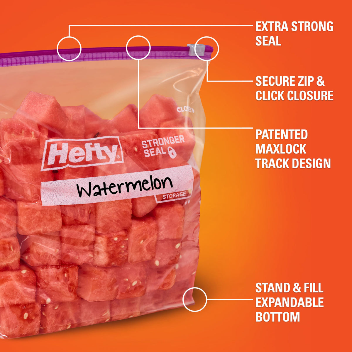 Hefty Slider Storage Bags, Gallon Size, 15 Count (9 Pack), 135 Total