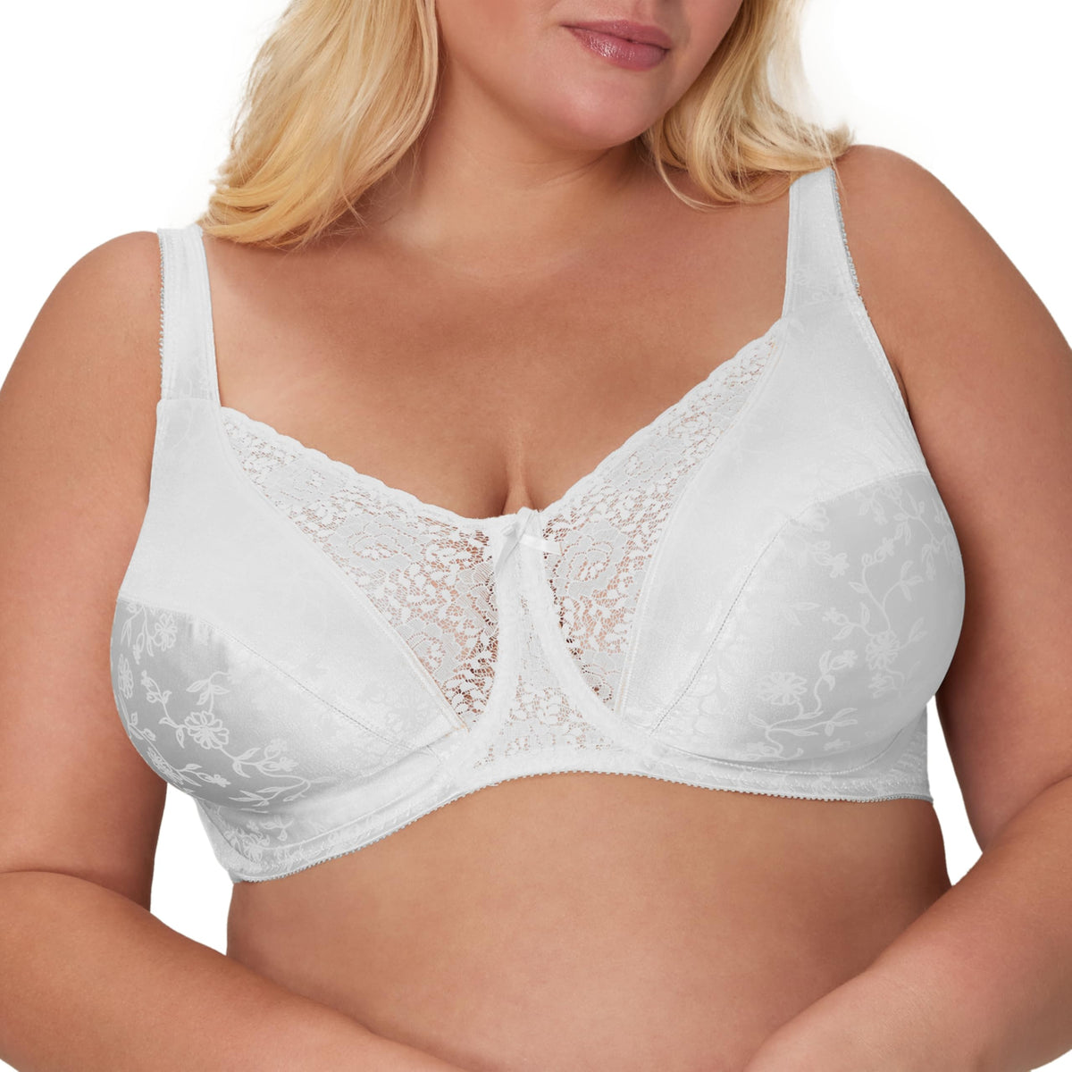 Playtex womens Secrets Love My Curves Signature Floral Underwire Full Coverage Us4422 bras, White, 34C US