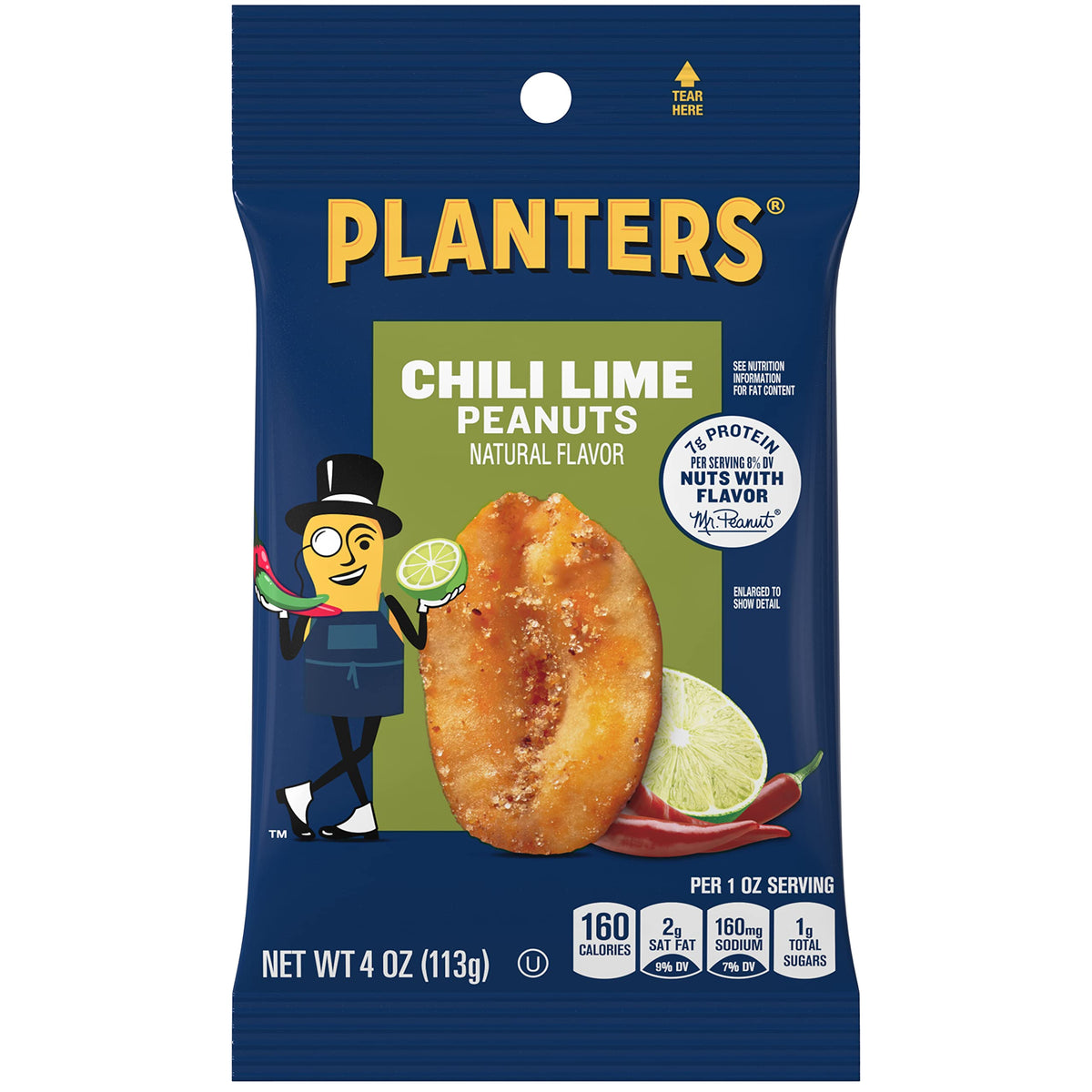 Planters Chili Lime Peanuts (12 ct Pack, 4 oz Packs)