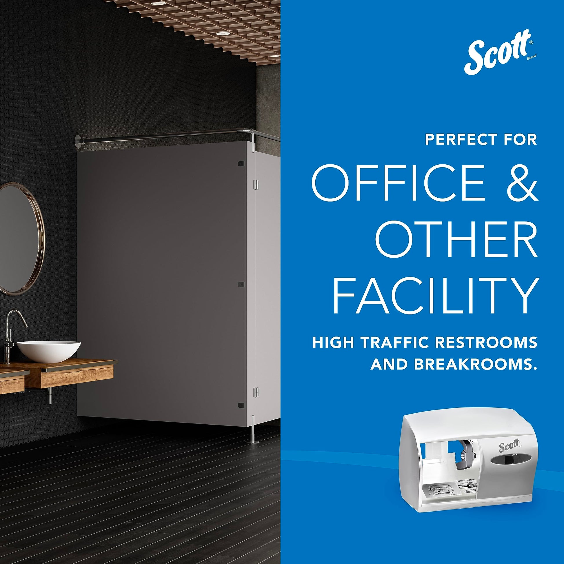 Kimberly-Clark Scott Essential Double Roll Coreless Toilet Paper Dispenser (09605),, Pearl White