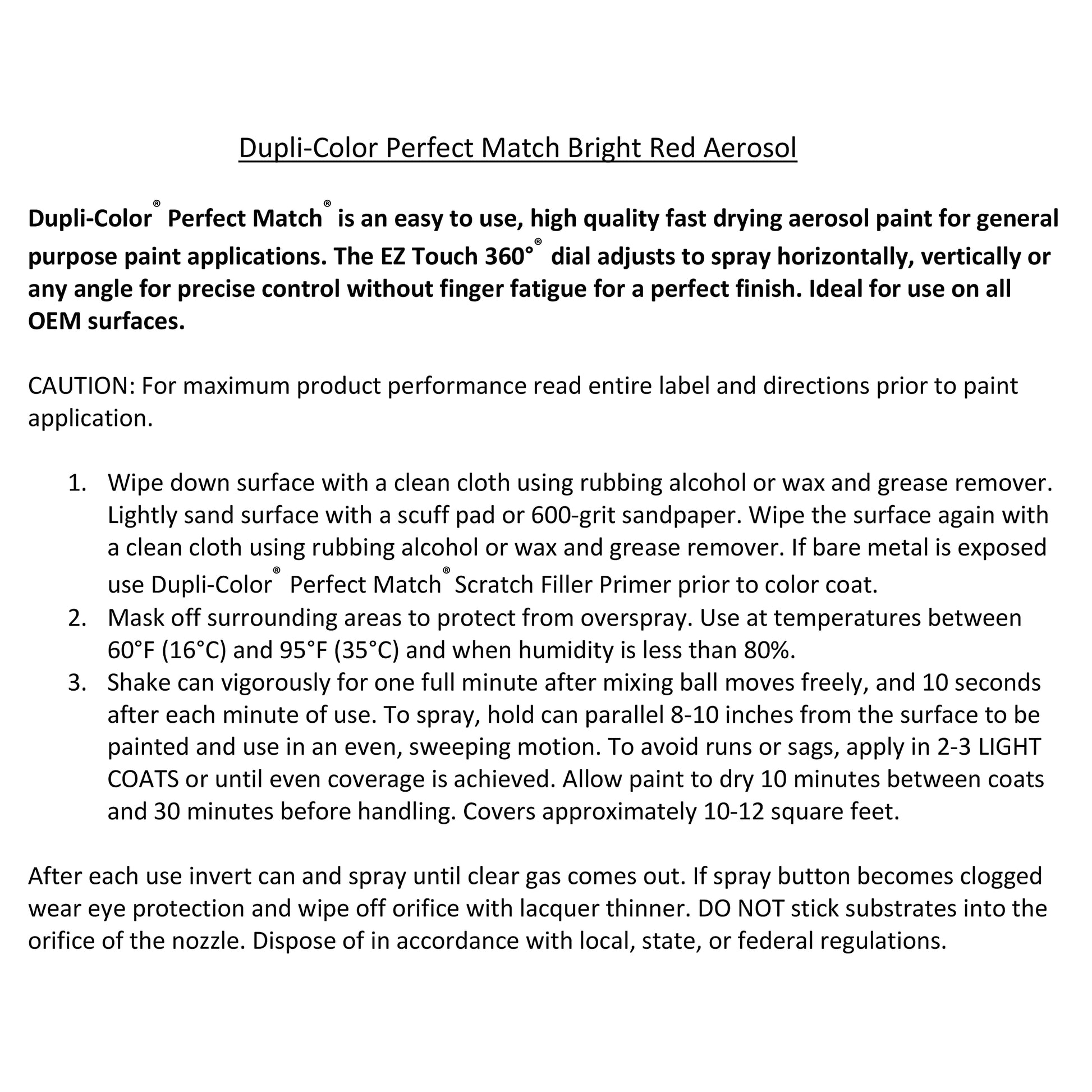 Dupli-Color BGM0398 Bright Red General Motors Exact-Match Automotive Paint - 8 oz. Aerosol