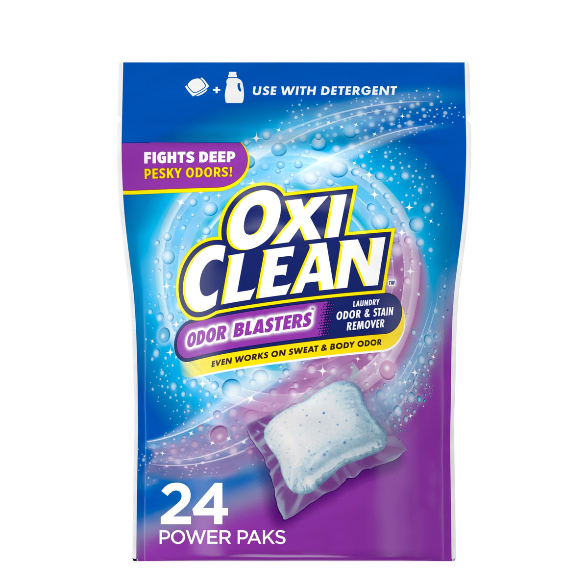 OxiClean Odor Blasters Odor and Stain Remover Laundry Power Paks, 24 Ct