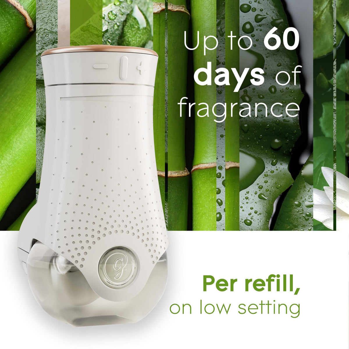 Glade PlugIns Refills Air Freshener, Scented and Essential Oils for Home and Bathroom, Bamboo & Bliss, 3.35 Fl Oz, 5 Count