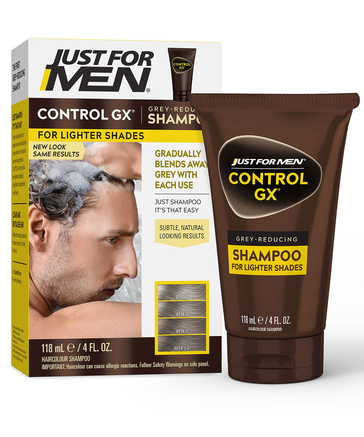 Just for Men Control GX Grey Reducing Shampoo for Lighter Shades of Ha ...