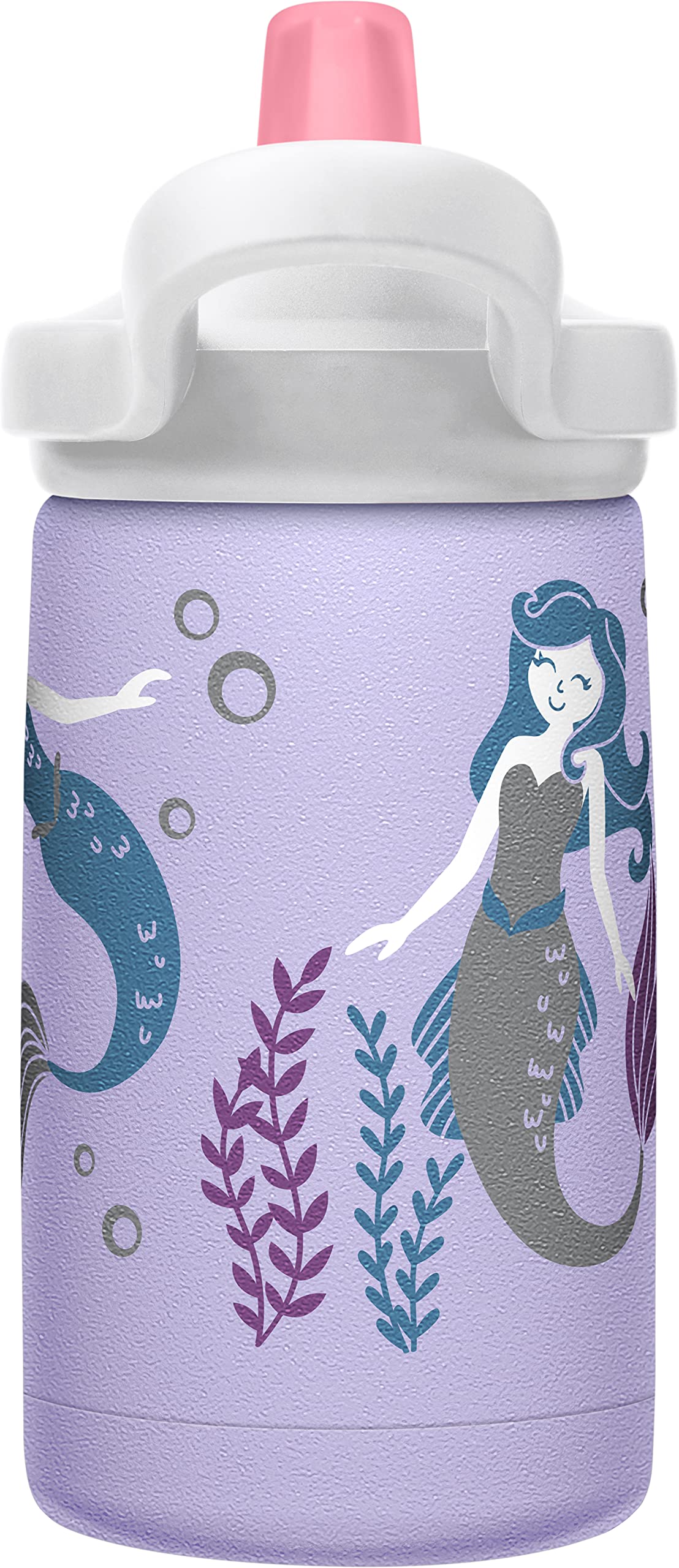 CamelBak Eddy+ Kids Bite Valve Straw Insulated Stainless Steel Water Bottle Moonlight Mermaids, 12oz