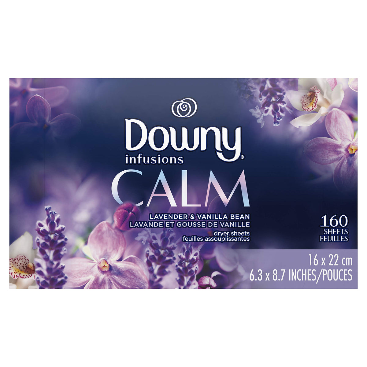 Infusions Fabric Softener Dryer Sheets, Calm, lavender & Vanilla bean 160 count