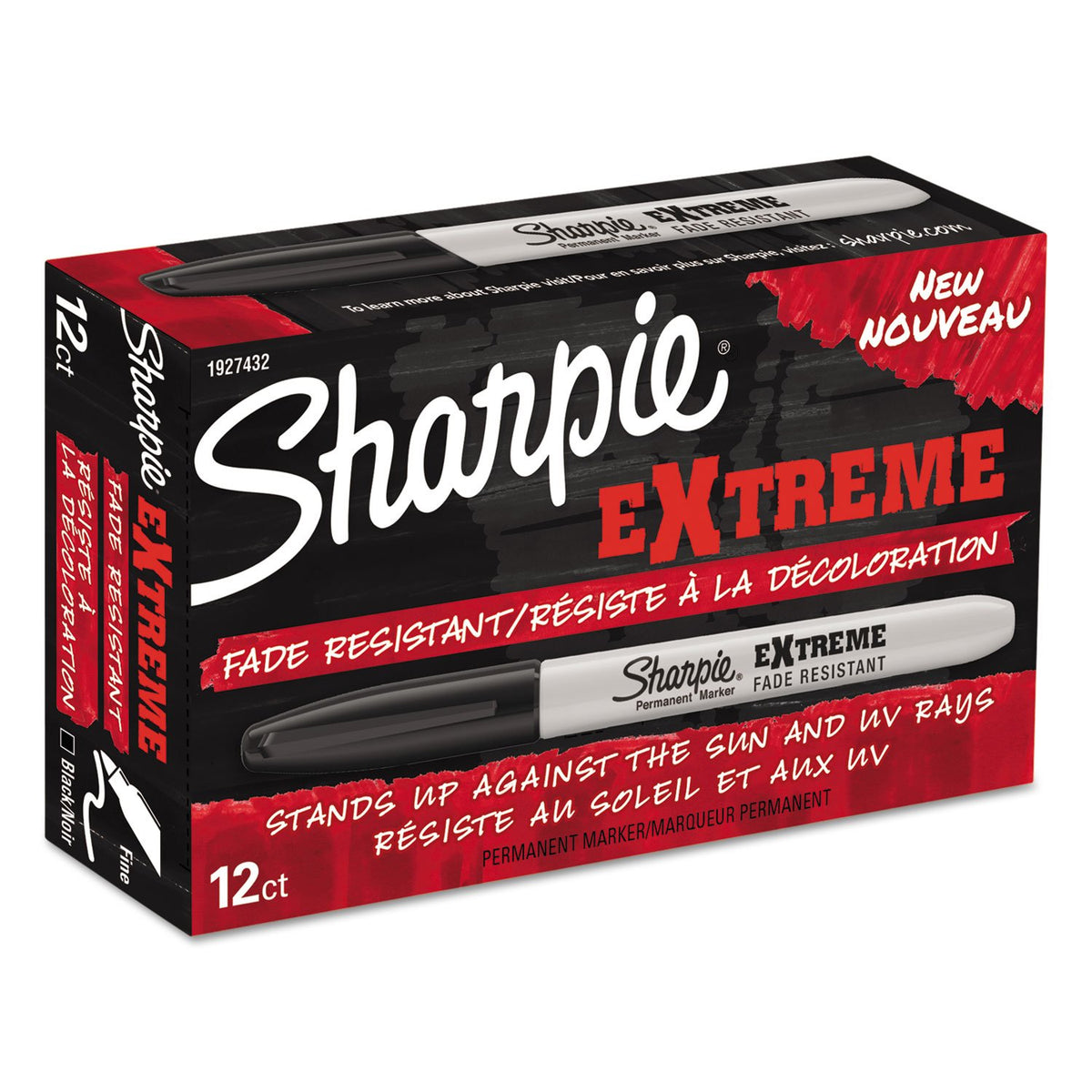 Sharpie Extreme Permanent Markers, 12-Pack, Black (1927432)