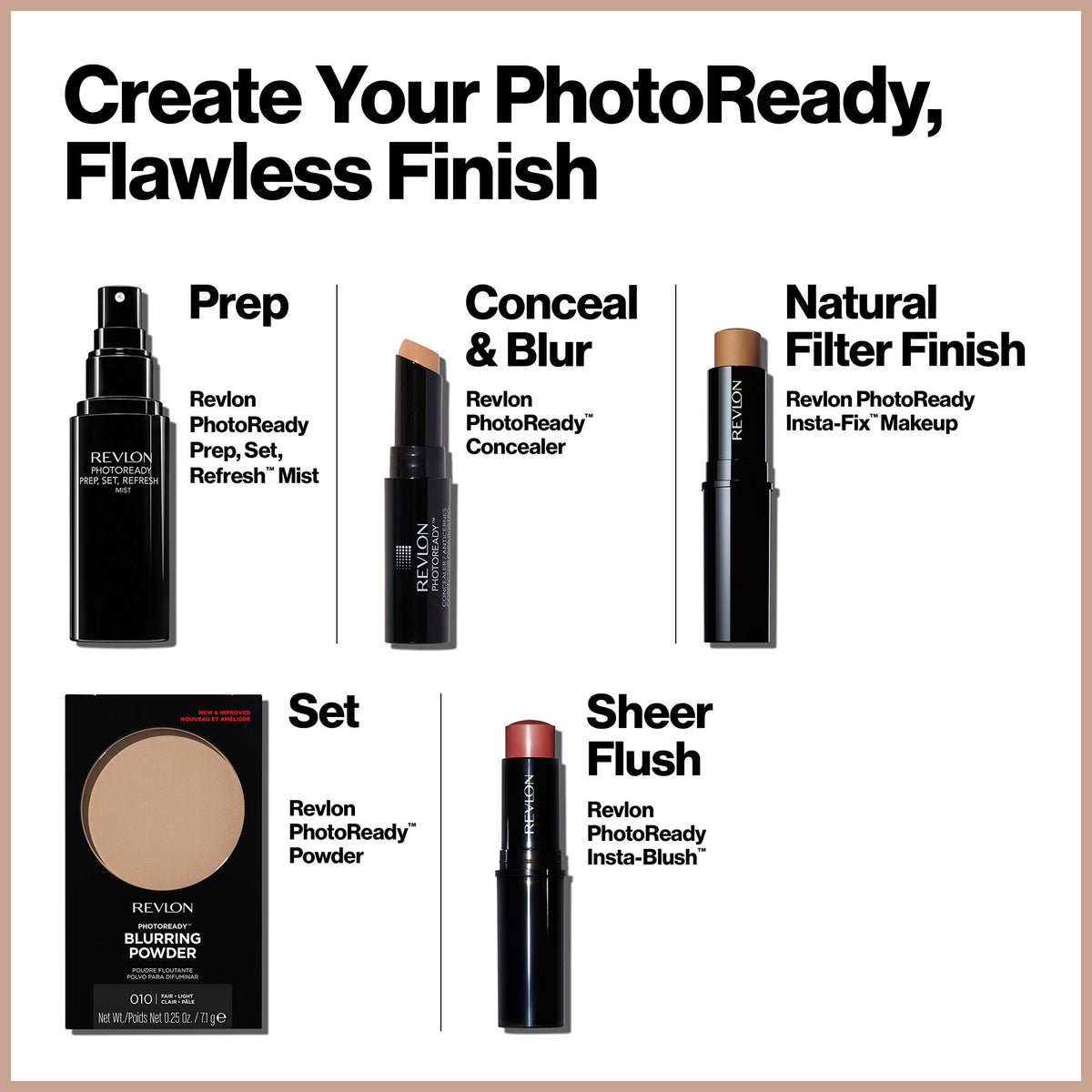 Revlon PhotoReady Blurring Face Powder Makeup, Longwear, Light-Medium Coverage with Flawless Finish, Shine & Oil-Free, 030 Medium Deep, 0.25 oz