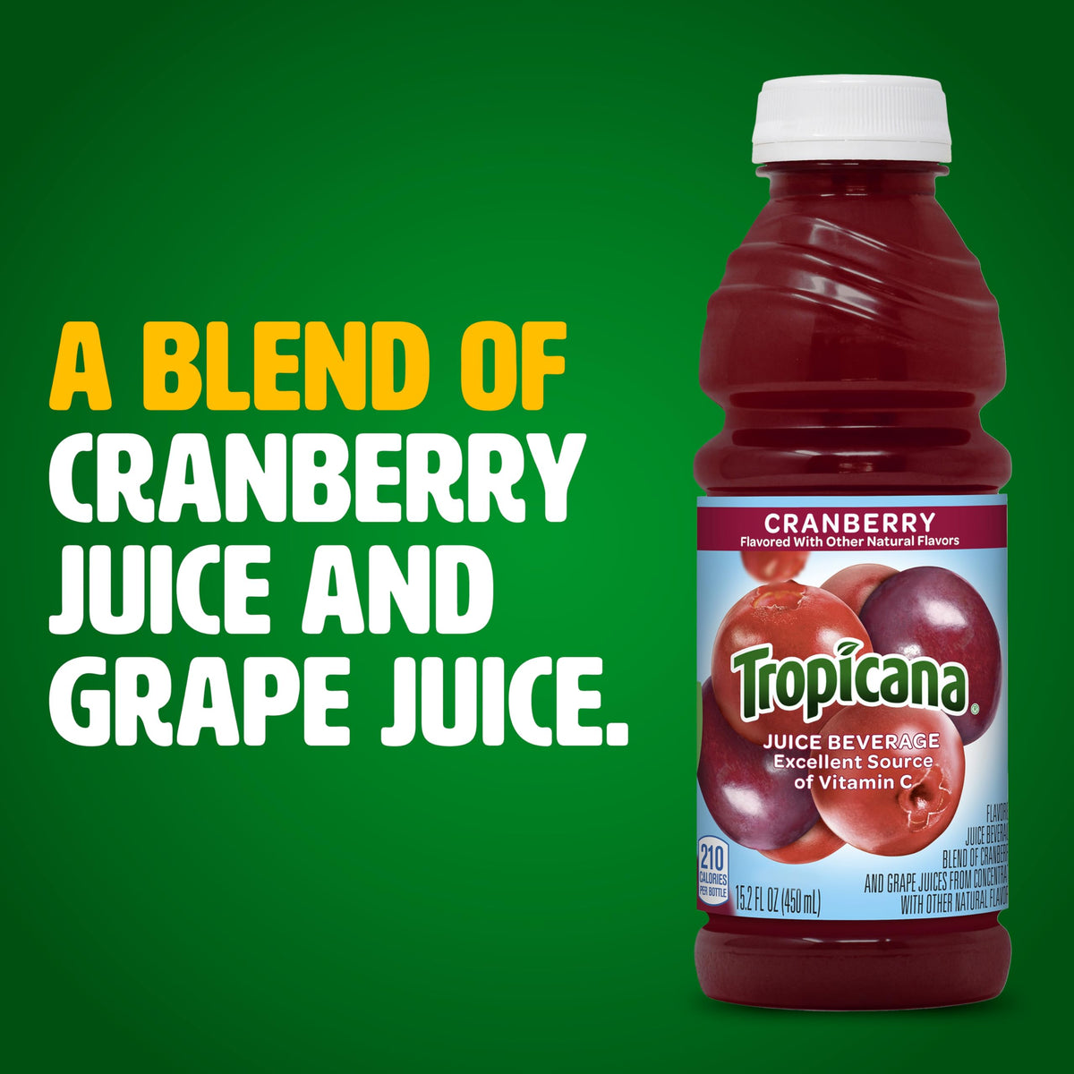 Tropicana Cranberry Juice Drink, 15.2 Ounce Bottle (Pack of 12)