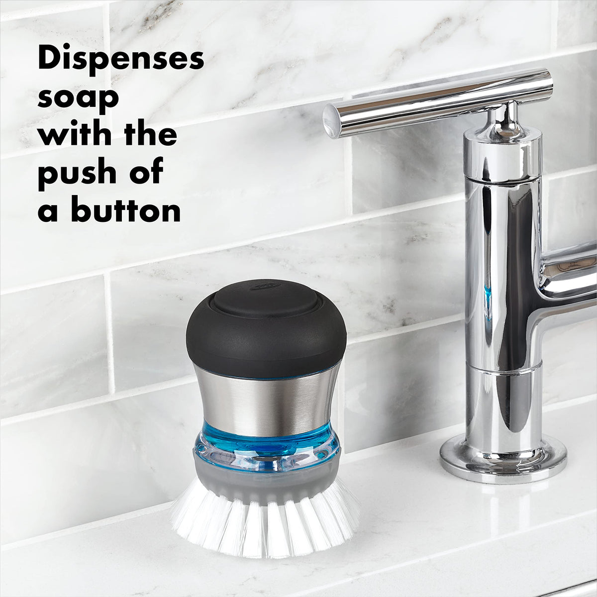 OXO SteeL Soap Dispensing Palm Brush