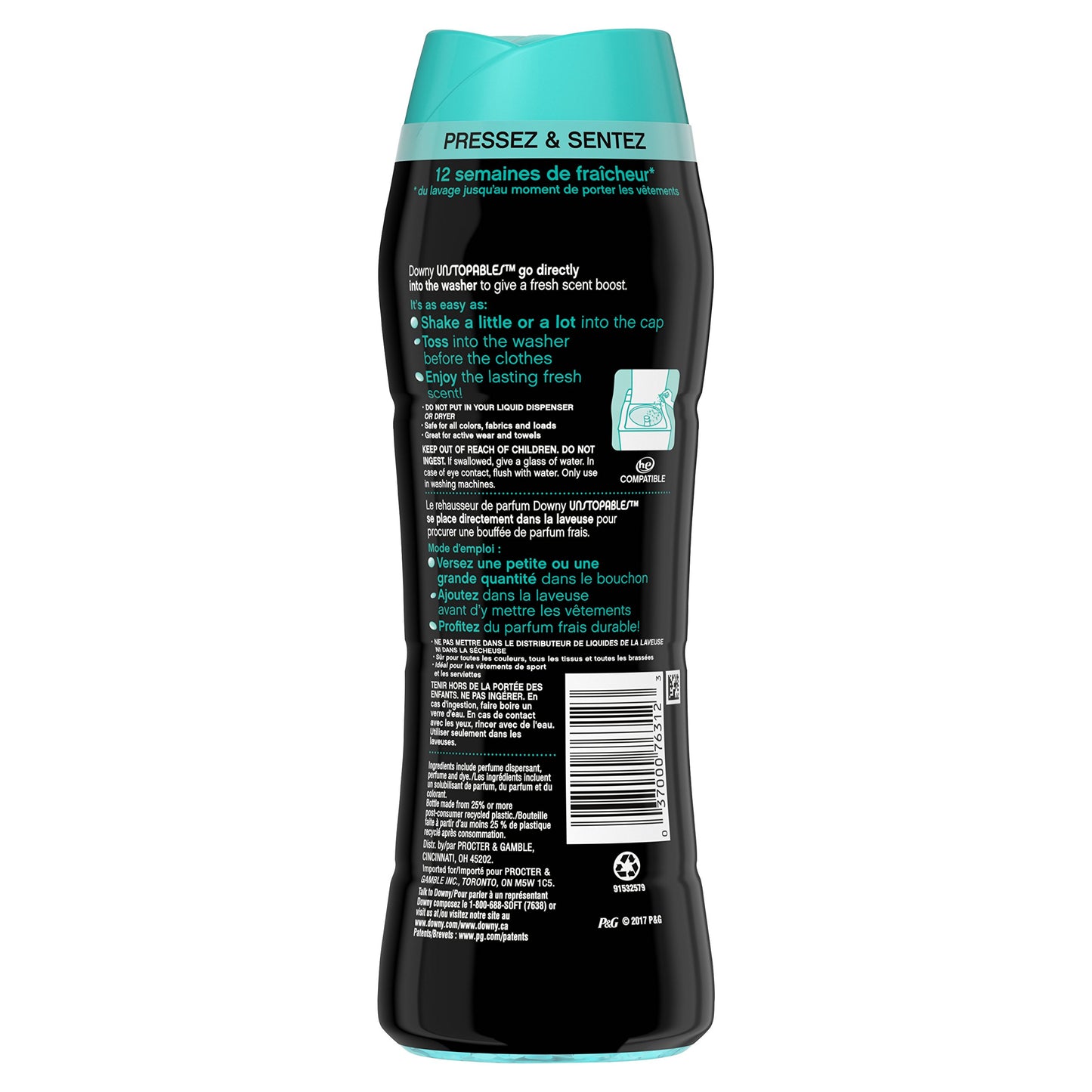 Downy Unstopables Laundry Scent Booster Beads for Washer, Fresh, 10 oz (Pack of 4)