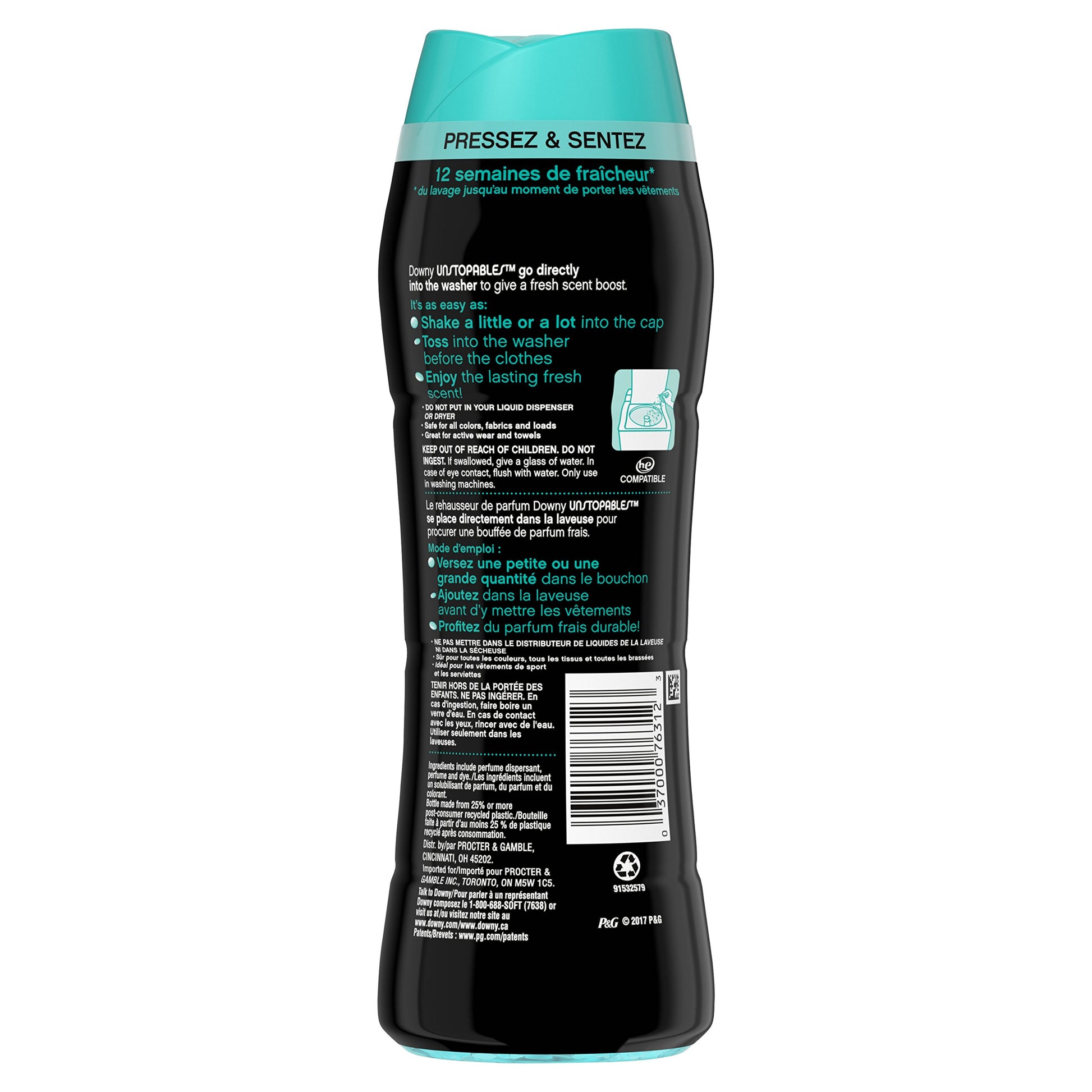Downy Unstopables Laundry Scent Booster Beads for Washer, Fresh, 10 oz (Pack of 4)