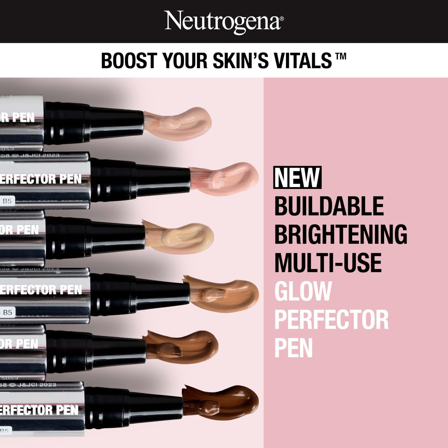 Neutrogena Healthy Skin Glow Perfector Concealer Pen, Lightweight Liquid Makeup for Face with Pro-Vitamin B5 & Vitamin E for a Radiant Finish, Tan, 0.1 oz
