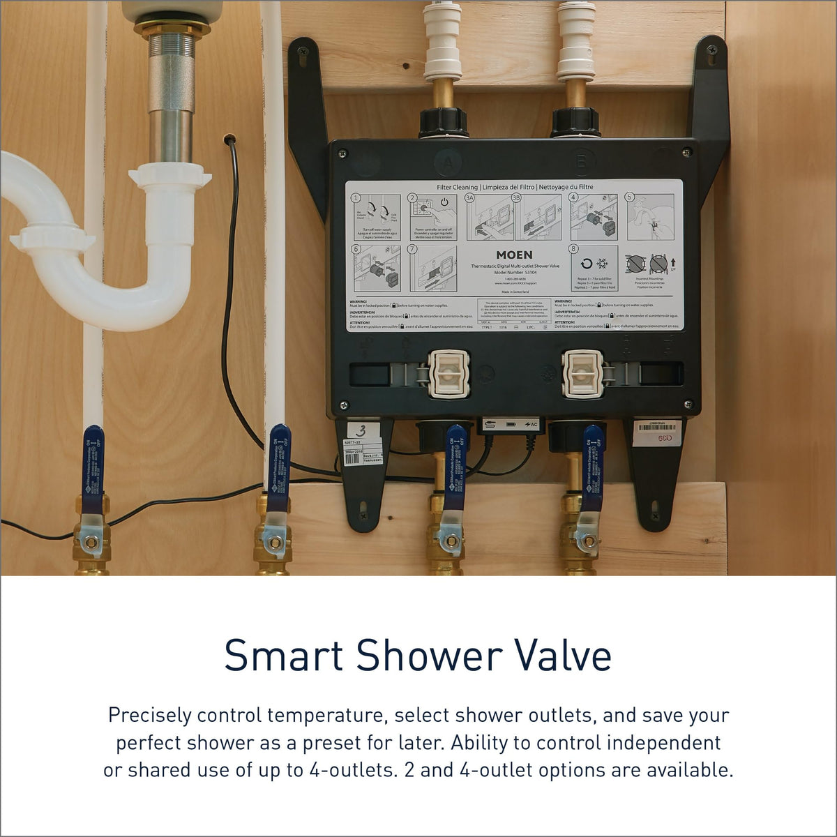 Moen Smart Shower Digital Shower Backup Battery Kit with 6 D Batteries, 179573