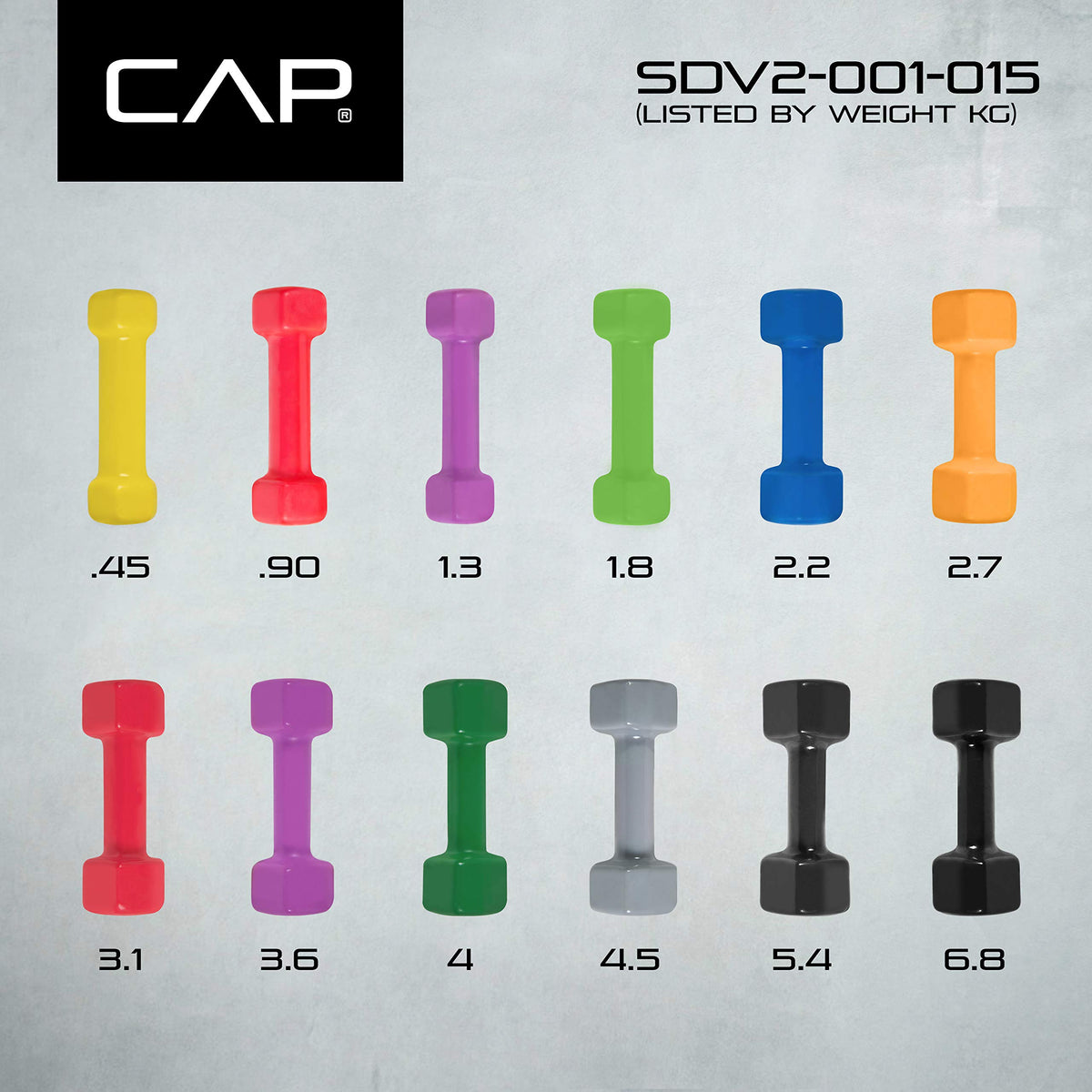 CAP Barbell Vinyl Coated Dumbbell, 6 lb Single