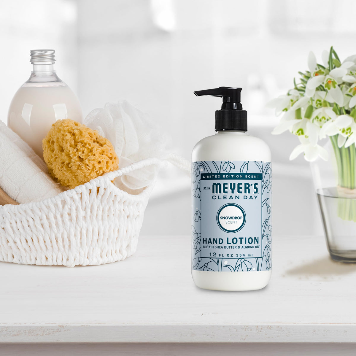 Mrs. MEYER'S CLEAN DAY Hand Lotion, Snowdrop Scent, 12 Ounce Bottle
