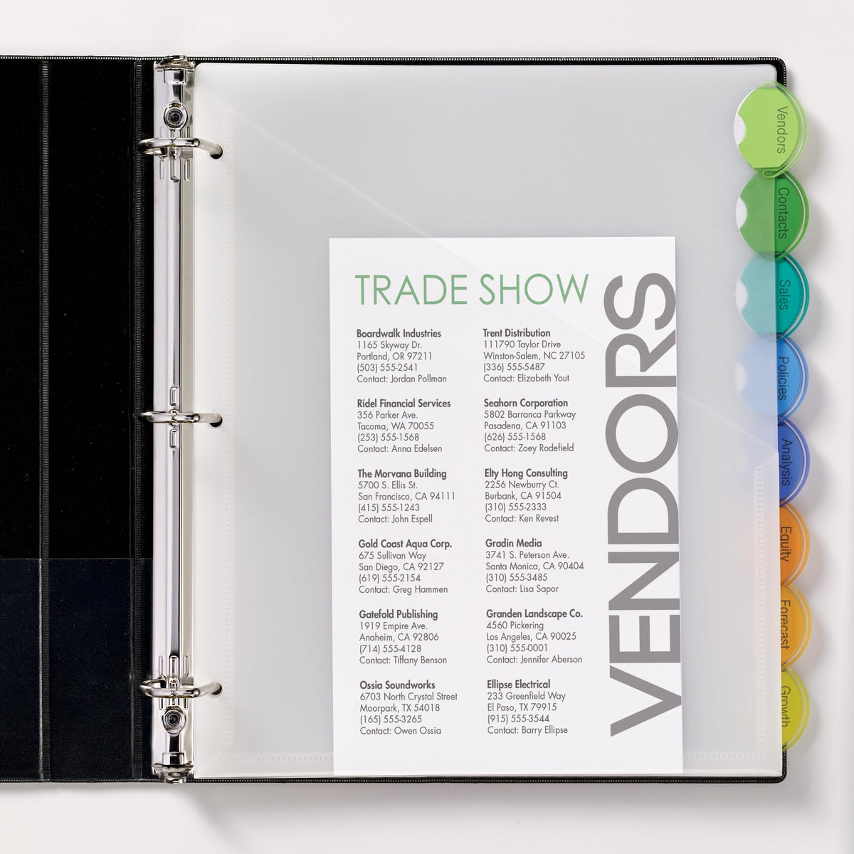 Avery Plastic 8-Tab Binder Dividers with Pockets, Style Edge Insertable Multicolor Tabs, 1 Set (11293)