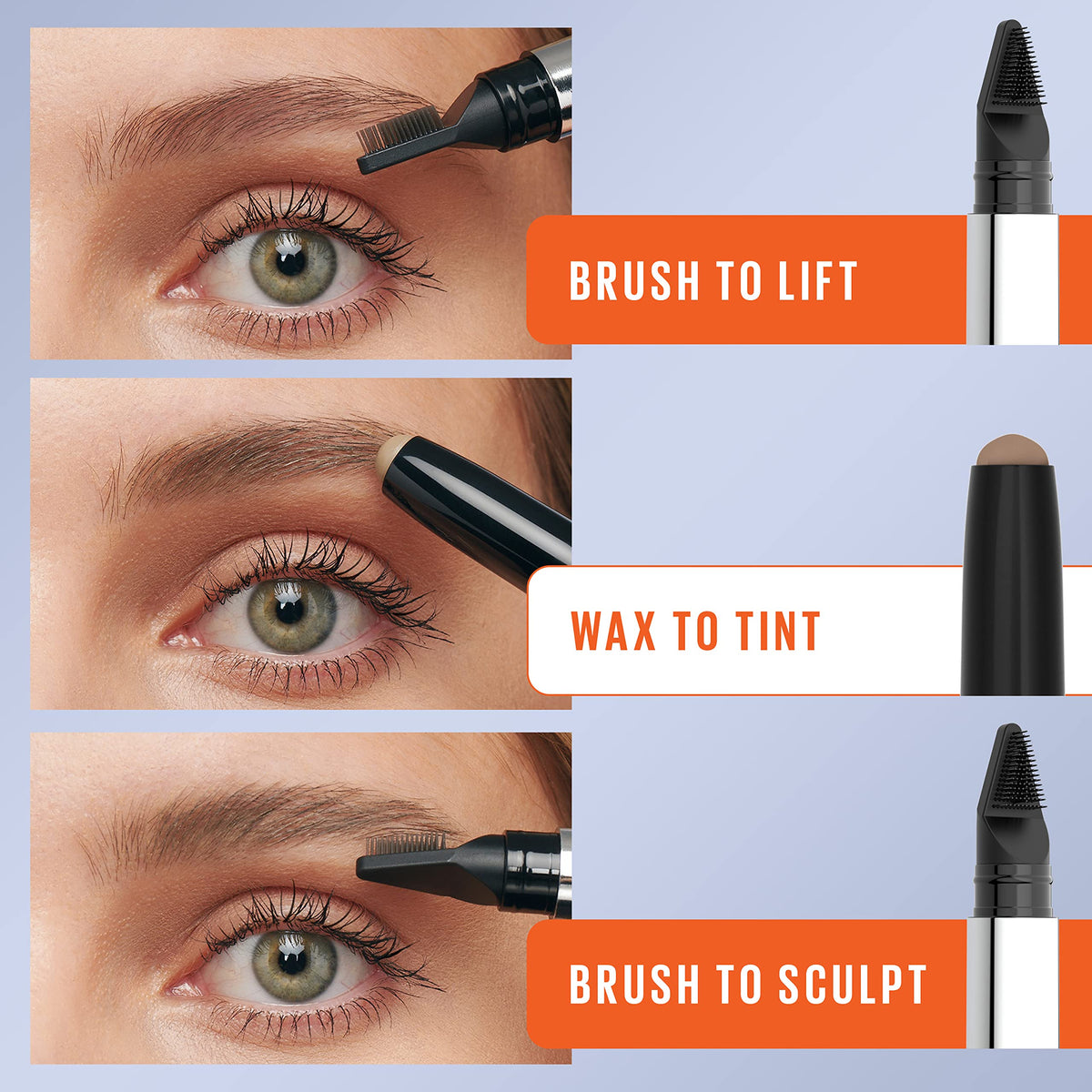 Maybelline TattooStudio Brow Lift Stick Makeup with Tinted Wax Conditioning Complex, Soft Brown, 1 Count