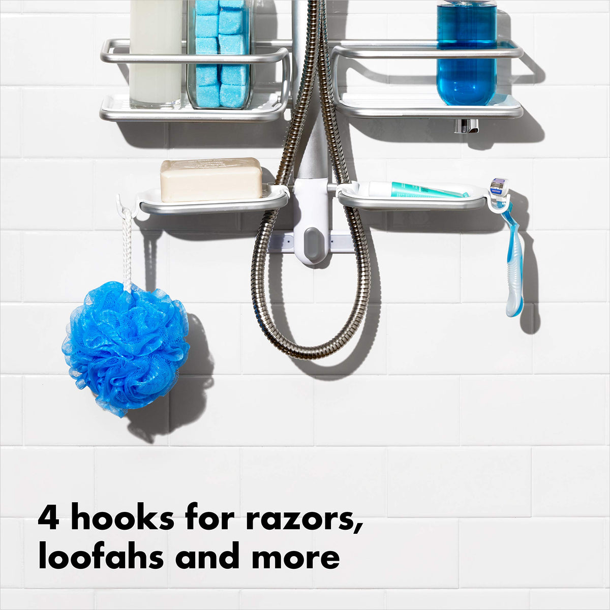 OXO Good Grips Aluminum Hose Shower Caddy - Silver