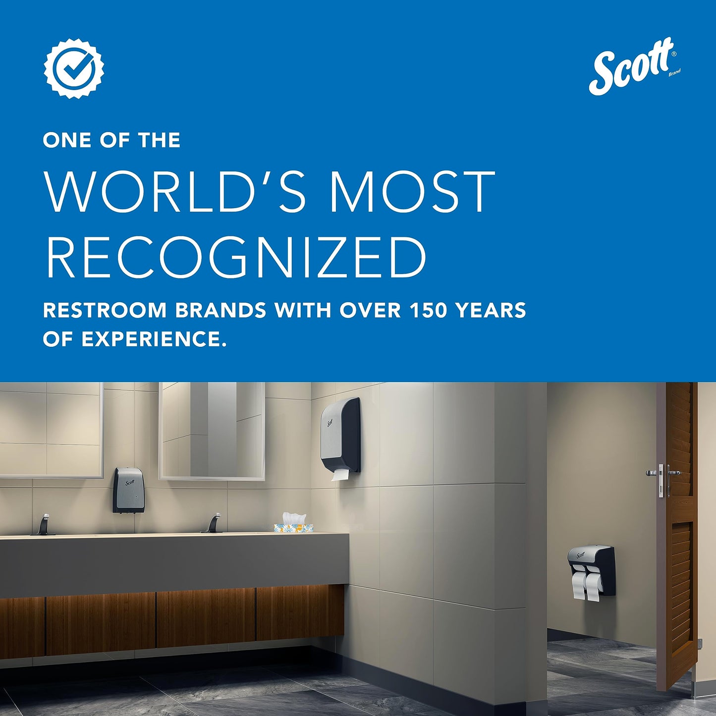 Kimberly-Clark Scott Essential Double Roll Coreless Toilet Paper Dispenser (09605),, Pearl White