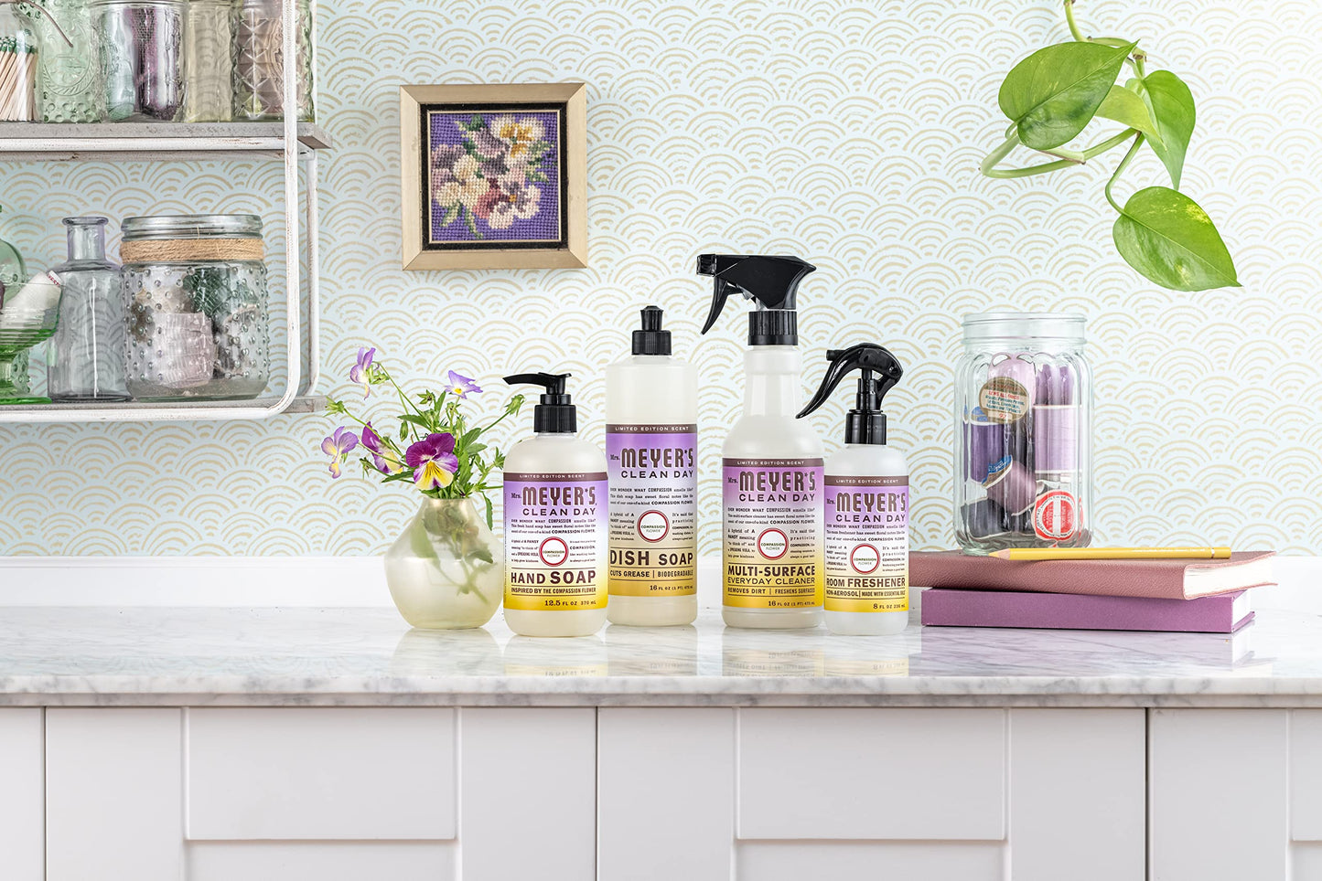 MRS. MEYER'S CLEAN DAY Hand Soap, Compassion Flower, Made with Essential Oils, 12.5 fl. oz