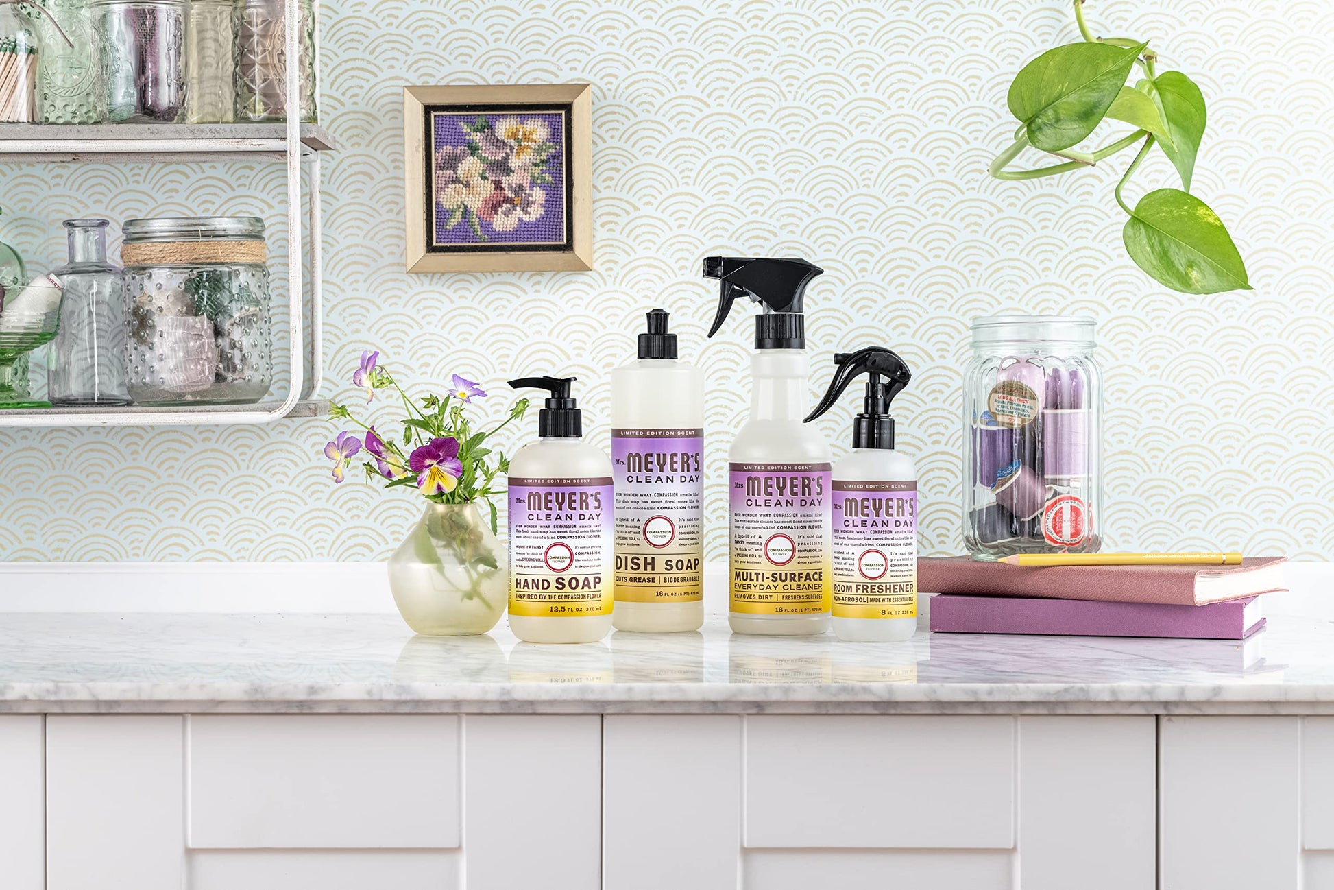 MRS. MEYER'S CLEAN DAY Hand Soap, Compassion Flower, Made with Essential Oils, 12.5 fl. oz