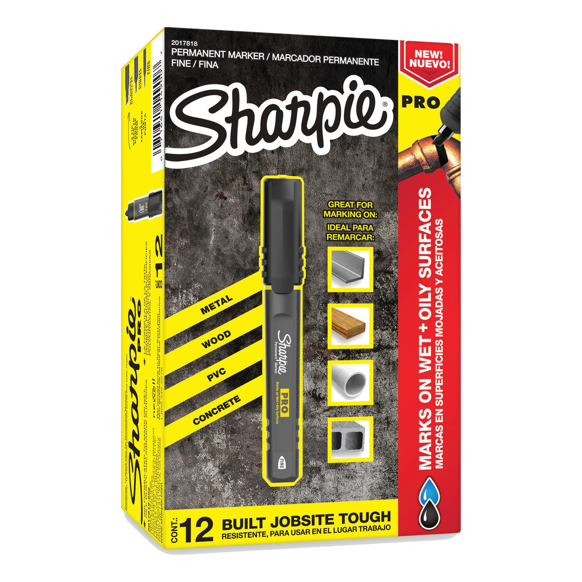 Sharpie Pro Permanent Marker, Fine Point, Black, 12 Count (2017818)