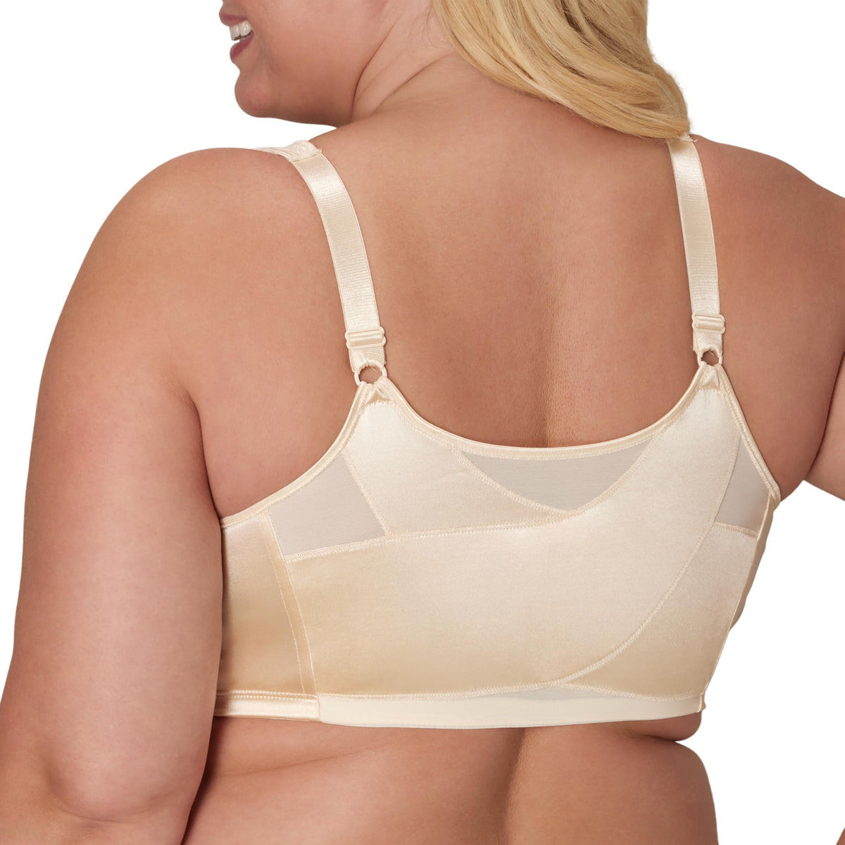 Playtex Women's 18 Hour Front Close Extra Back Support Wireless Bra USE52E with 2-Pack Option, Light Beige