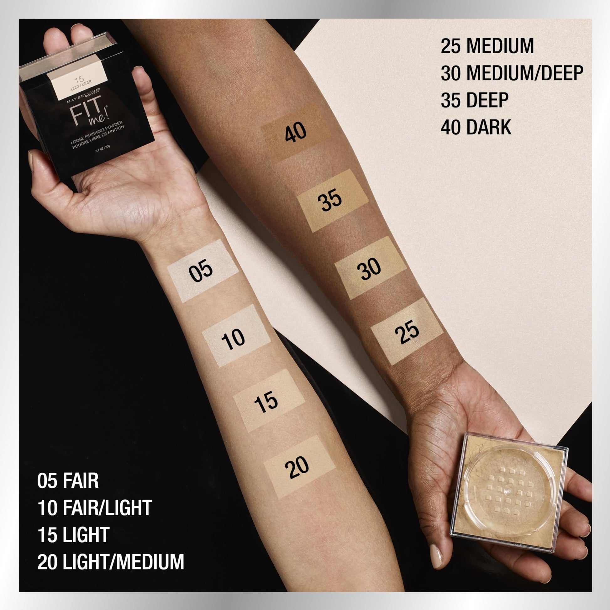Maybelline Fit Me Loose Setting Powder, Face Powder and Finishing Makeup, Medium, 1 Count