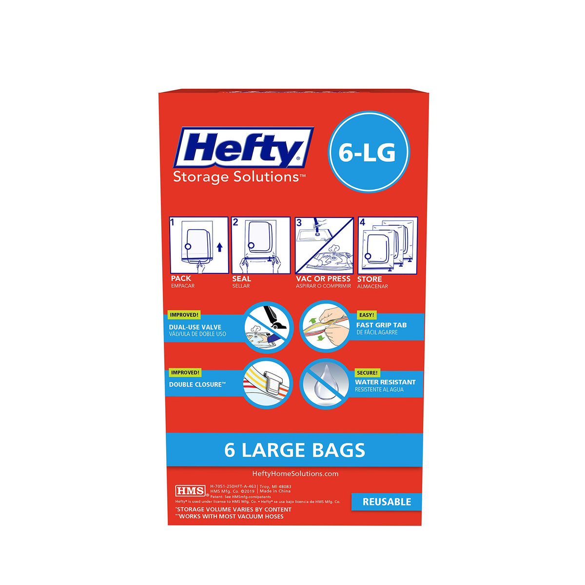 Hefty Shrink Pak - 6 Large Bags