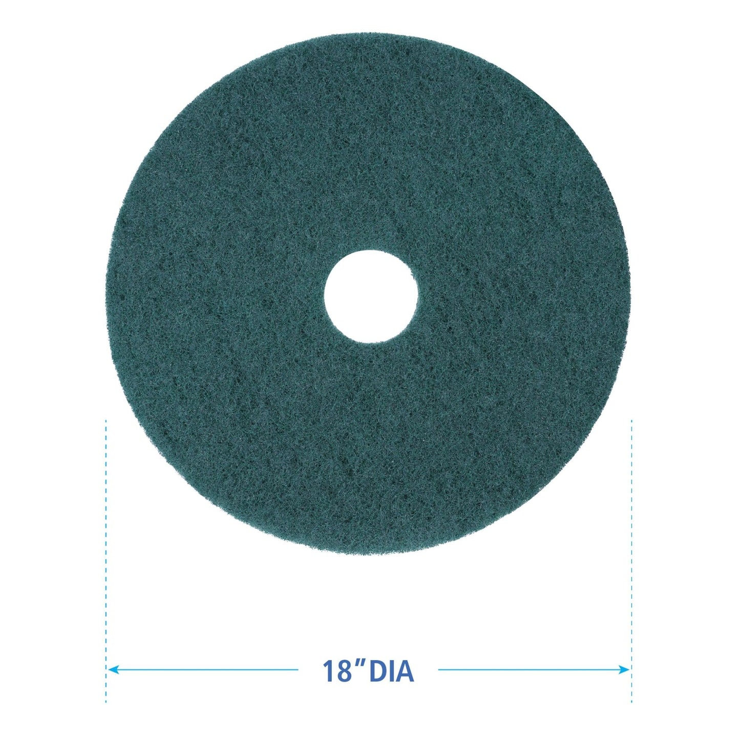 Boardwalk BWK4018GRE 18 in. Diameter Heavy-Duty Scrubbing Floor Pads - Green (5/Carton)